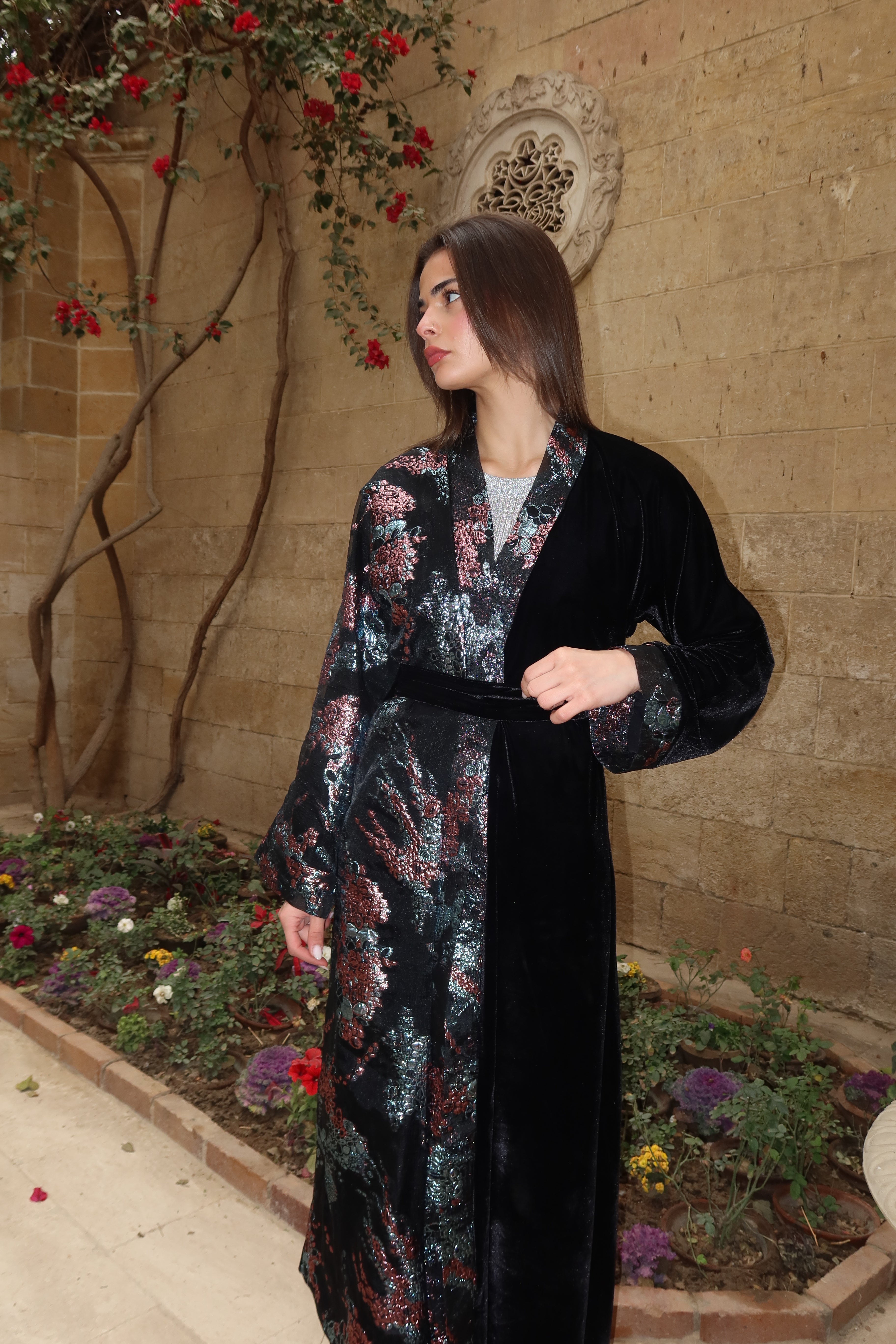 Nocturne Bloom Velvet Kaftan