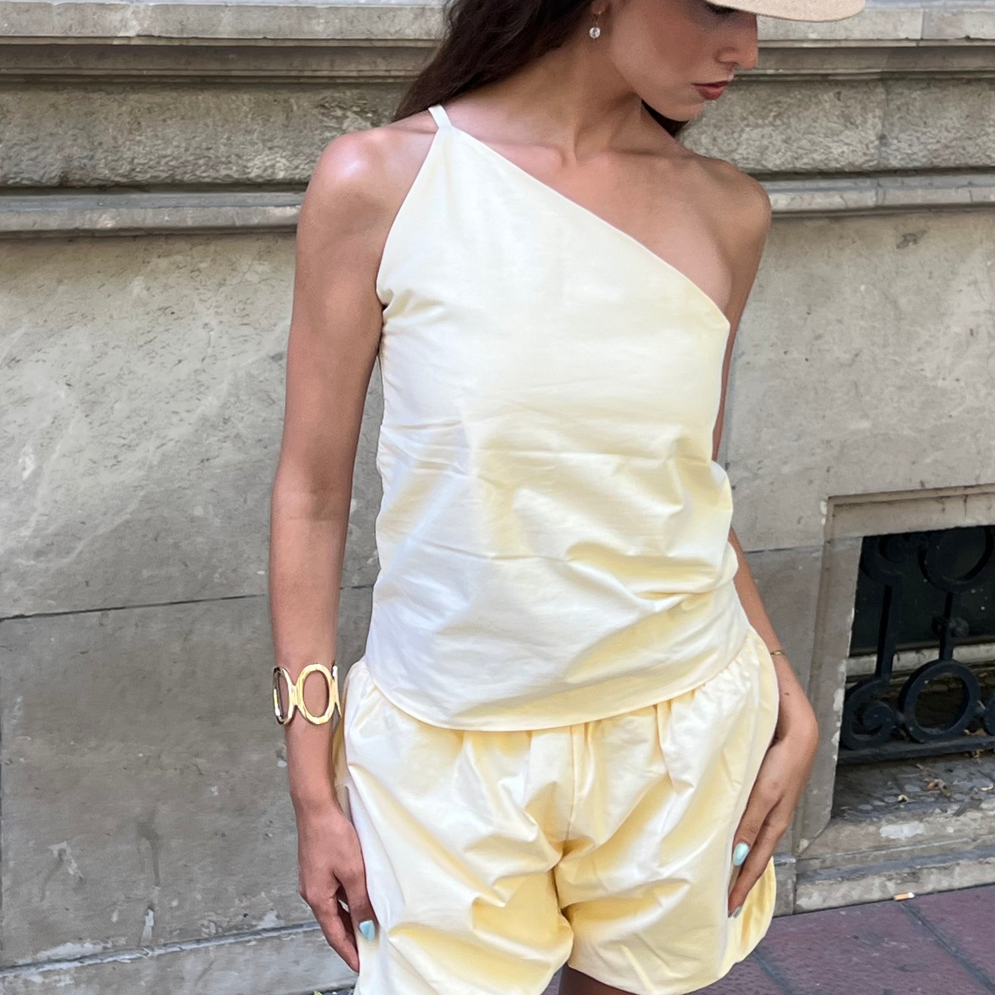 Light Yellow Twist Top
