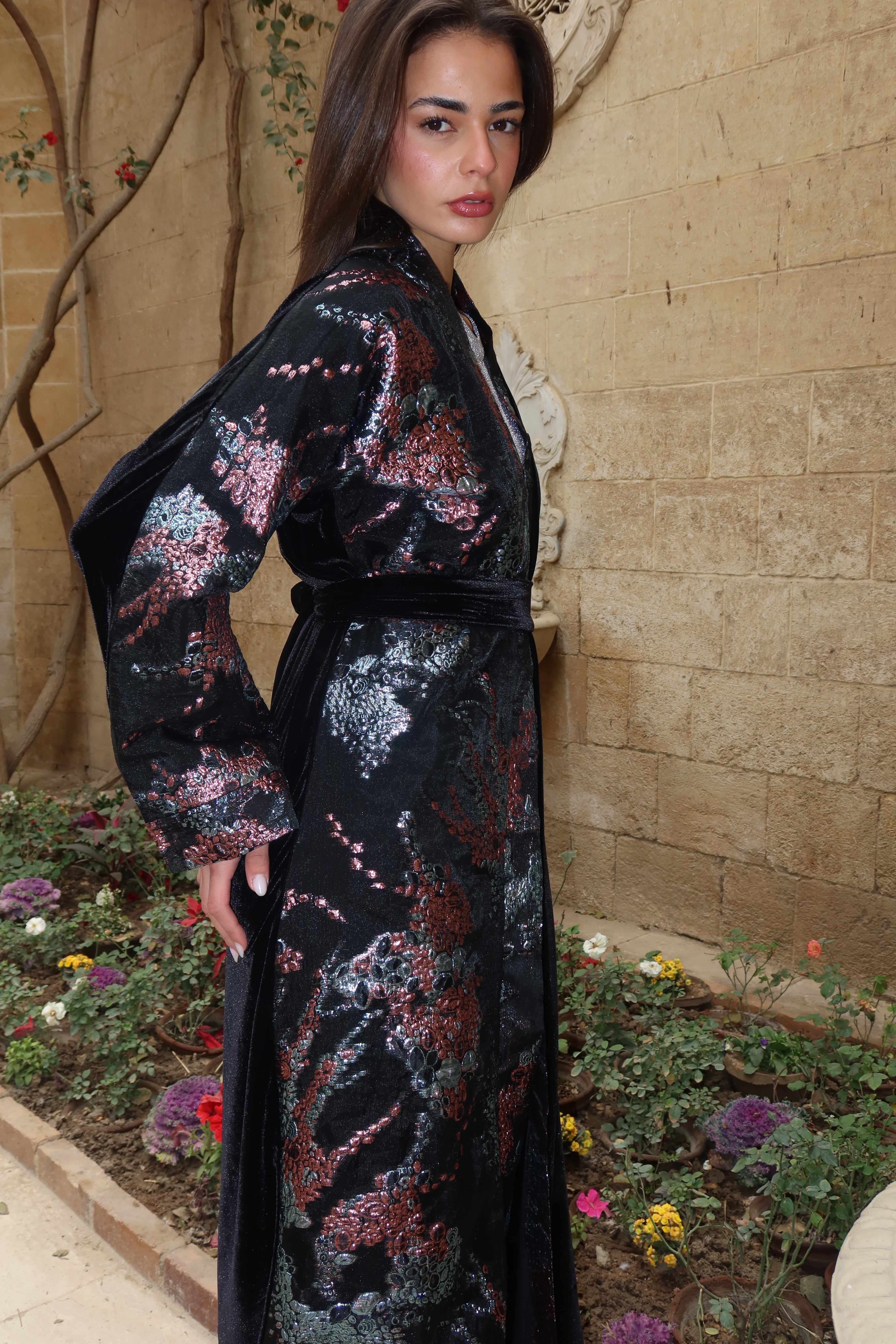 Nocturne Bloom Velvet Kaftan