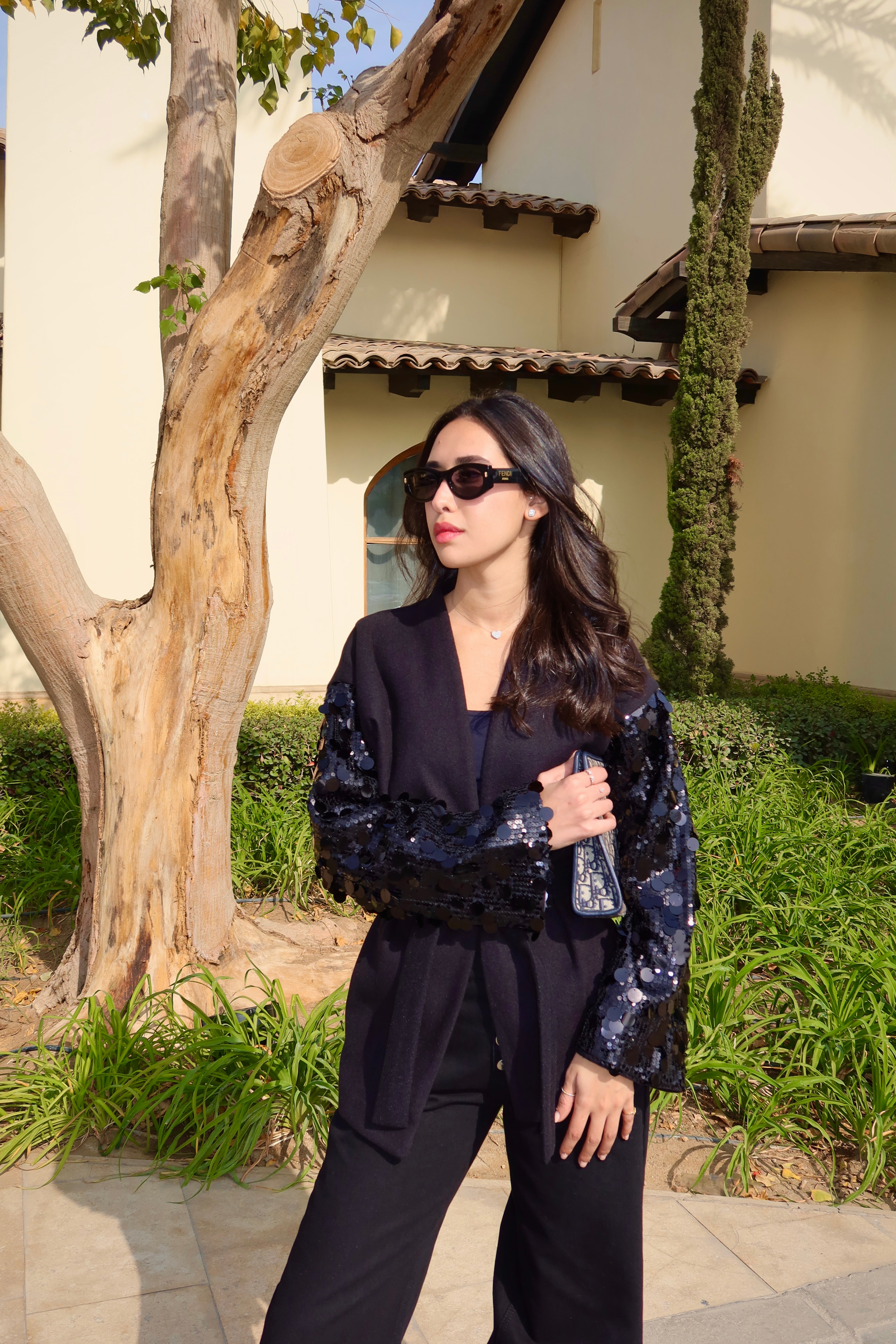 Moonlight Sparkle Cardigan In Black