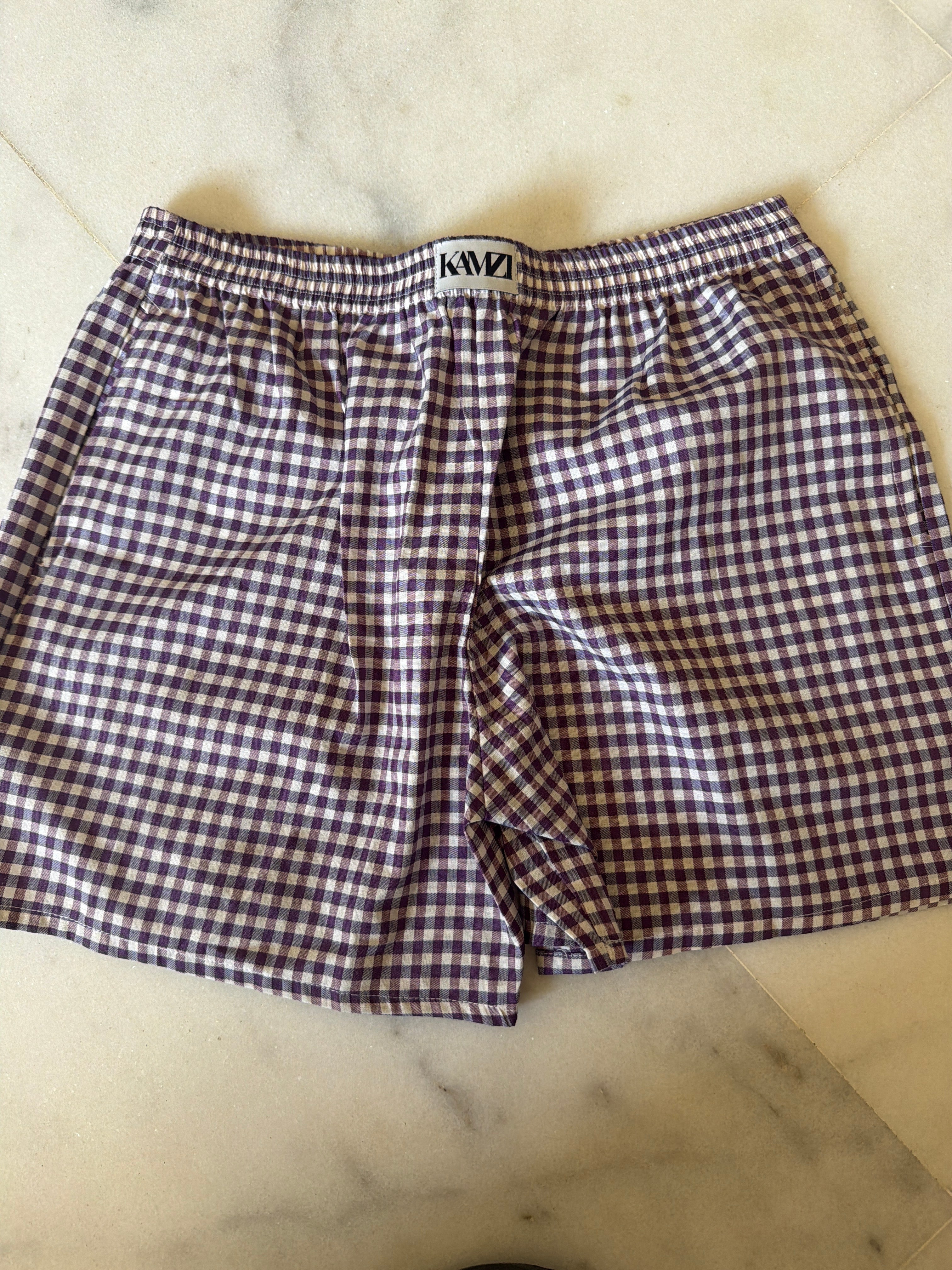 Purple gingham shorts