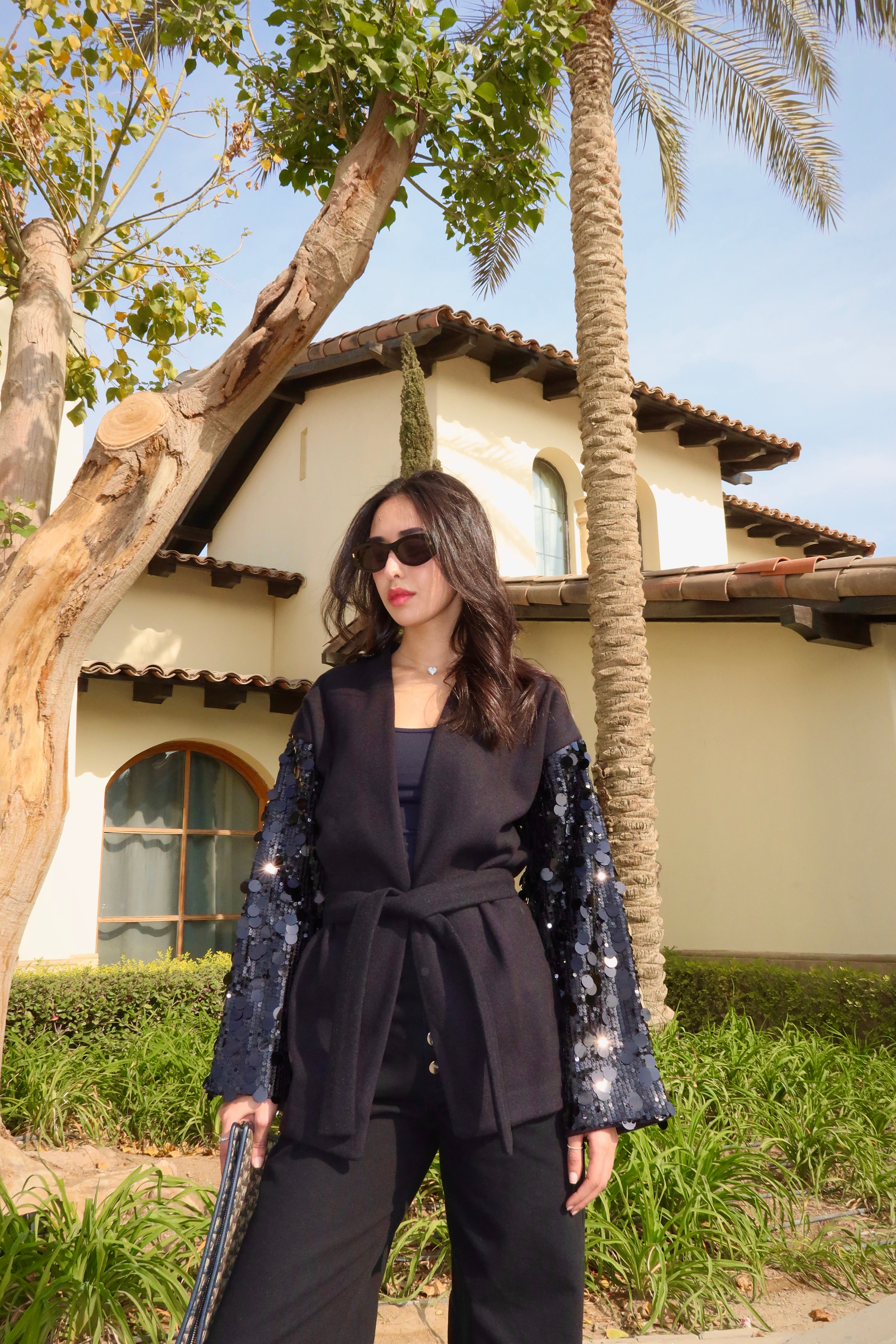 Moonlight Sparkle Cardigan In Black