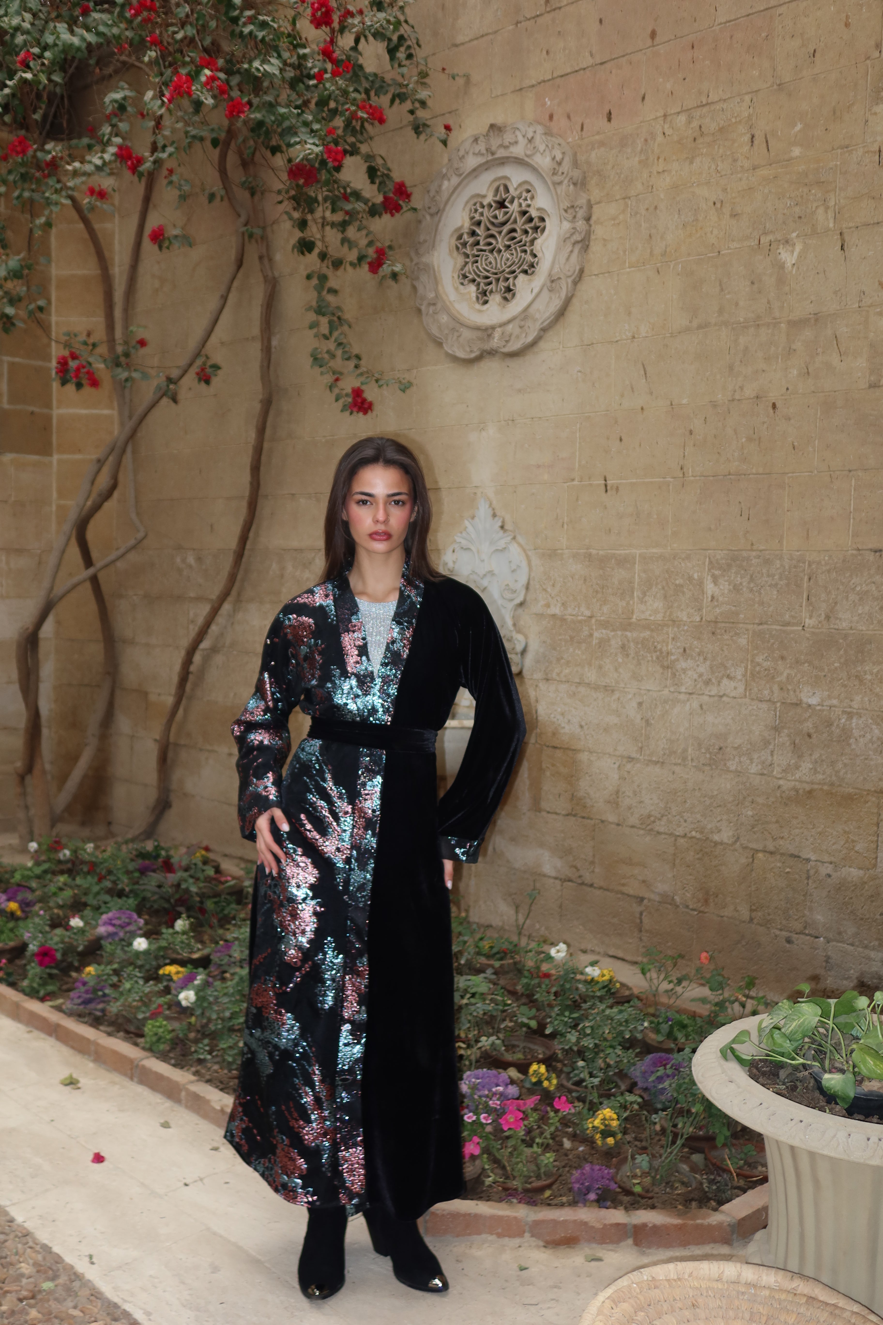 Nocturne Bloom Velvet Kaftan