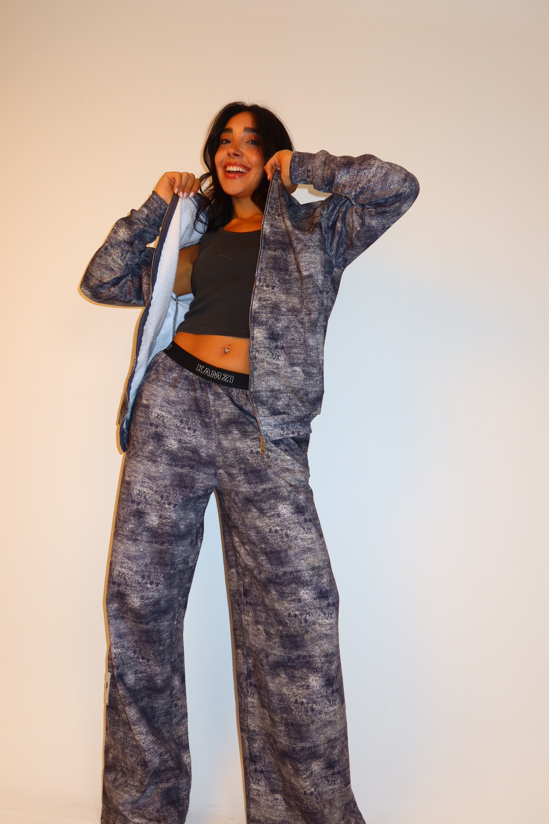 Oversized Zip Up Jacket Ash