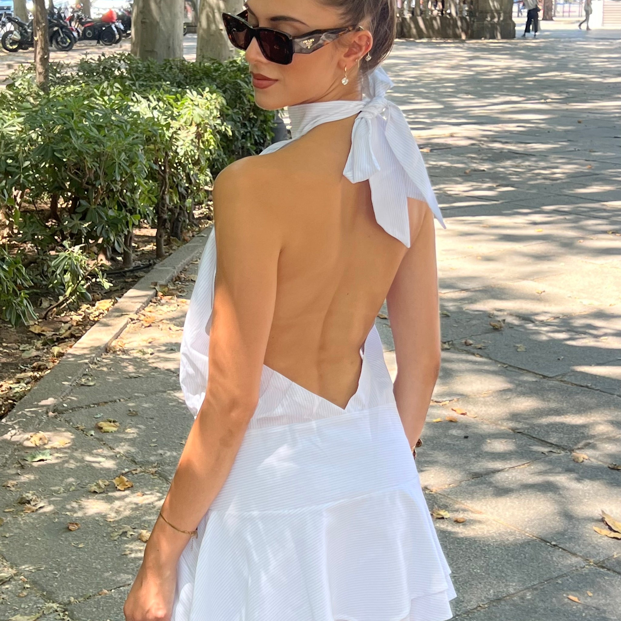 White Ruffle Dress