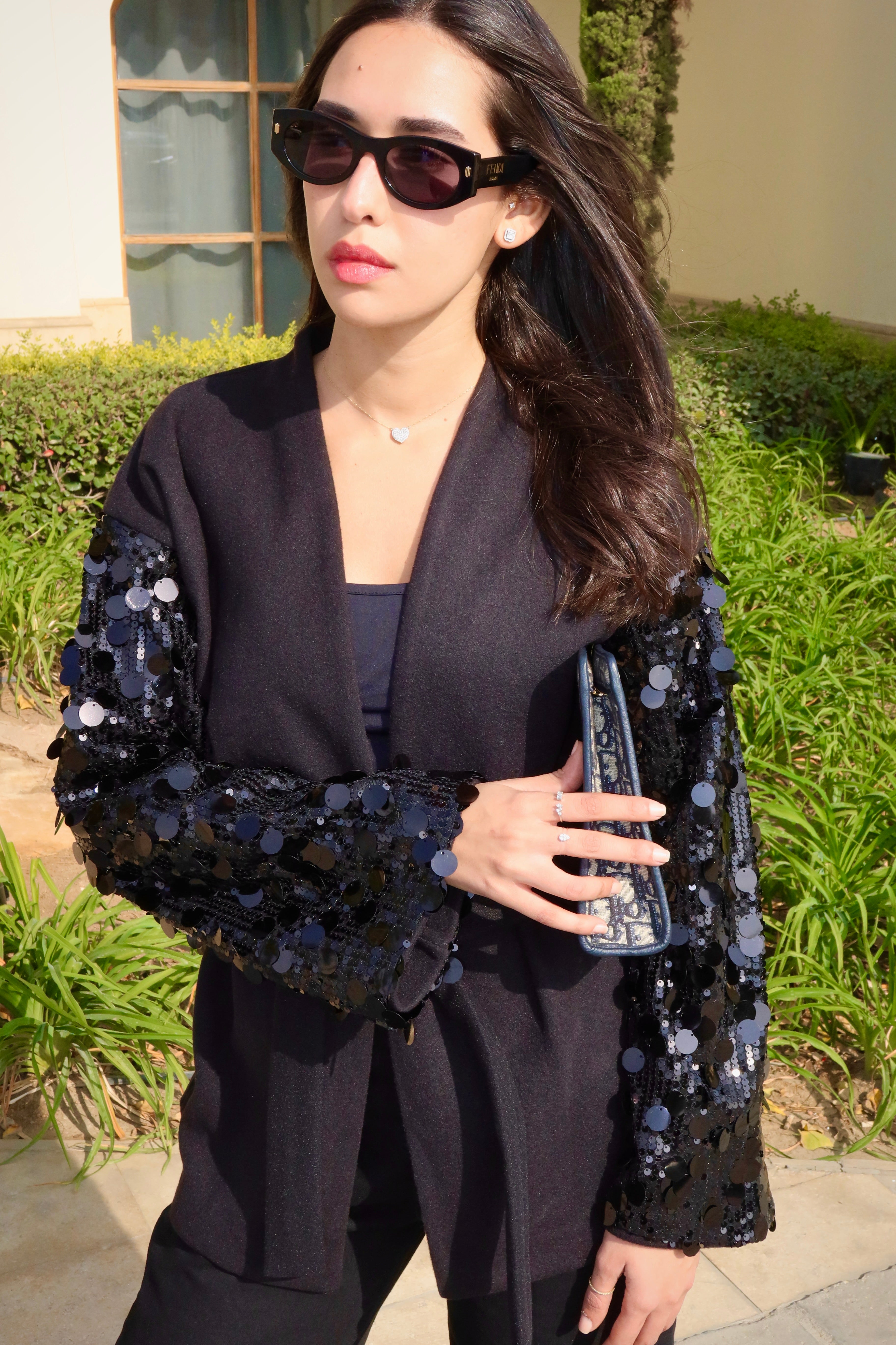 Moonlight Sparkle Cardigan In Black