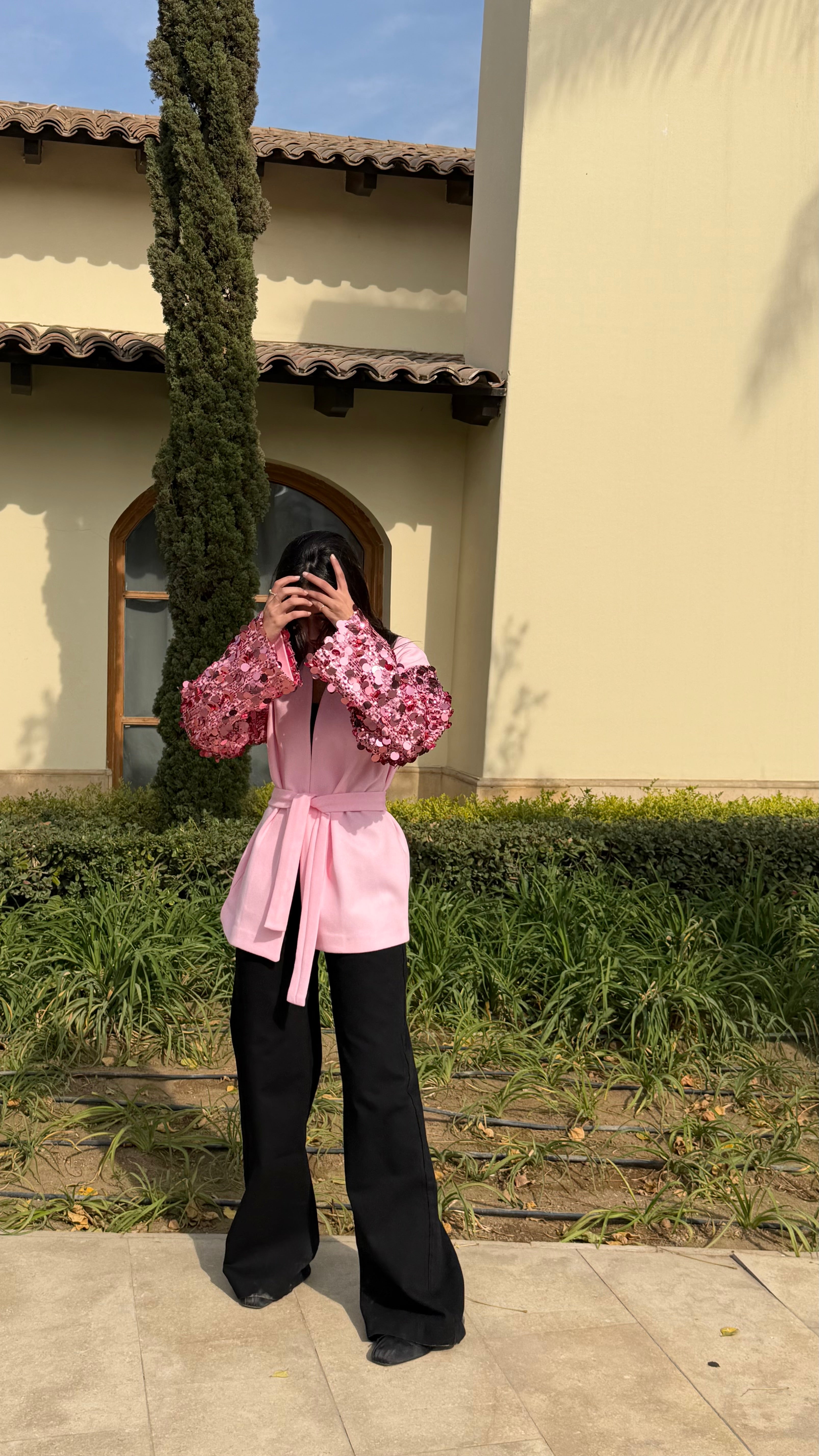 Moonlight Sparkle Cardigan In Pink