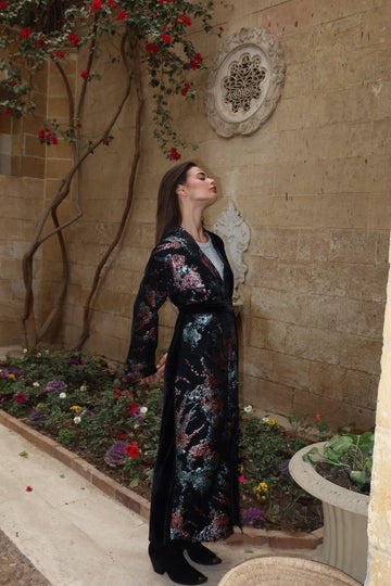 Nocturne Bloom Velvet Kaftan