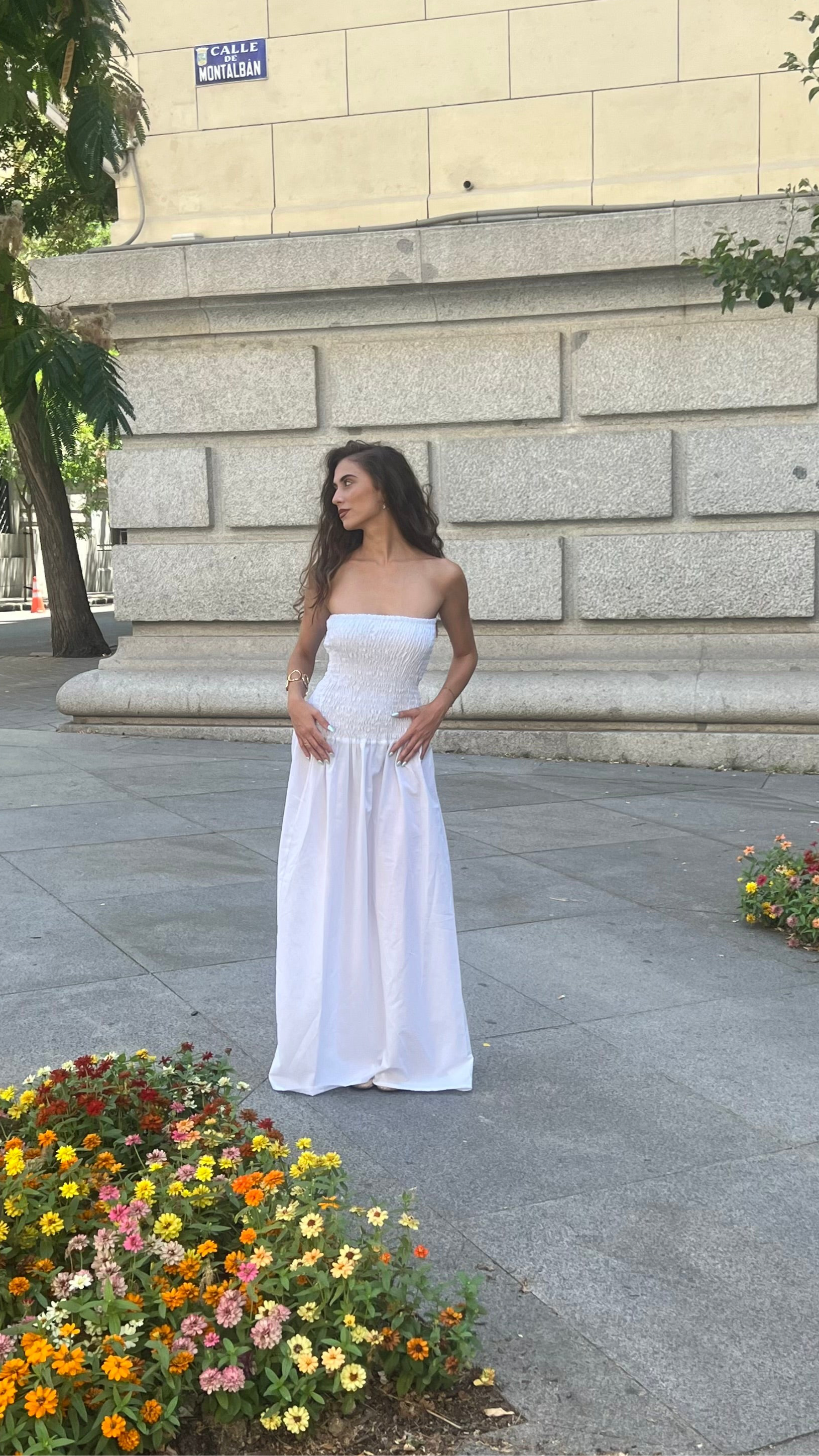 Flatter Dress In White