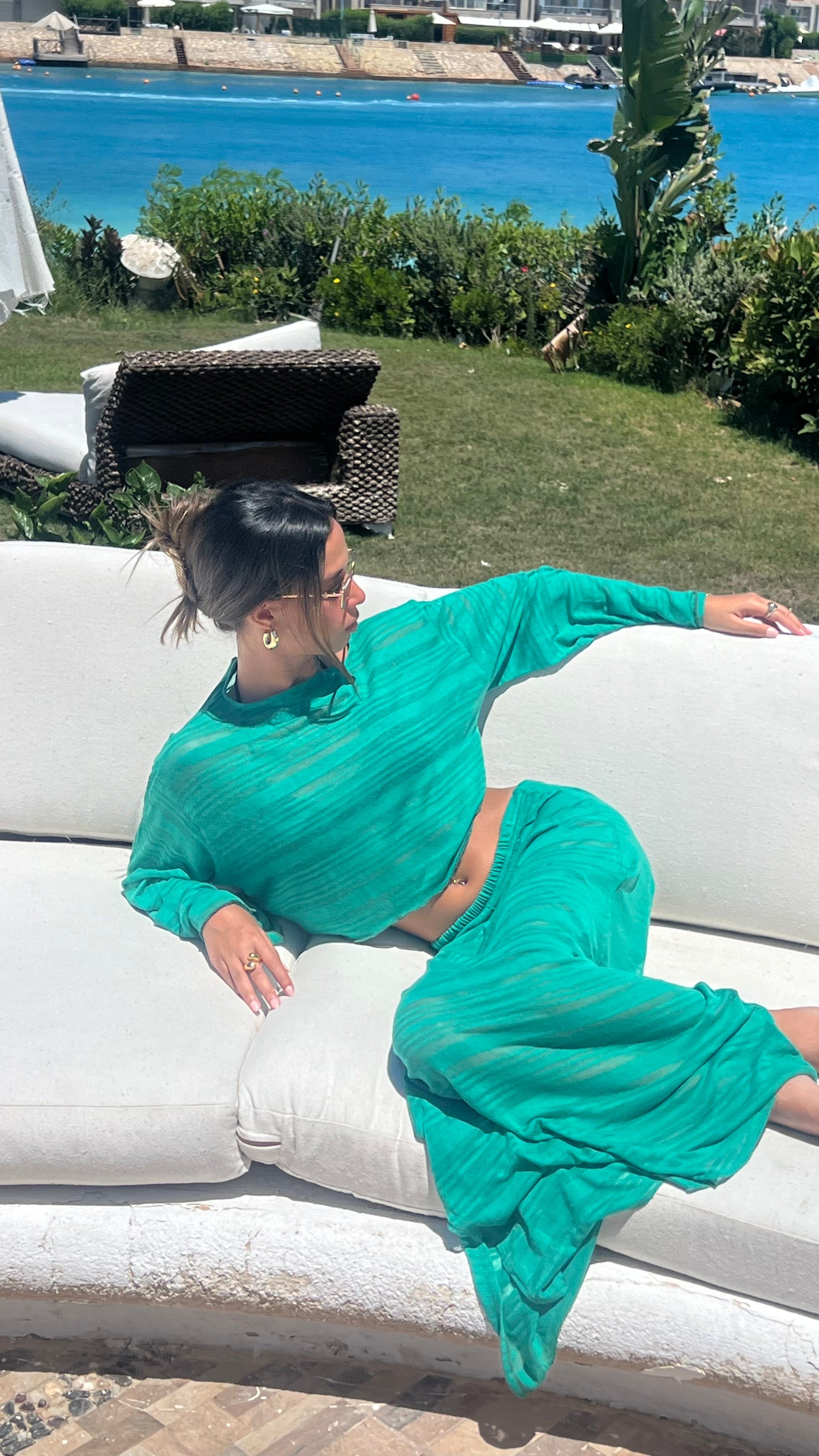 Green Beach Cover up Set