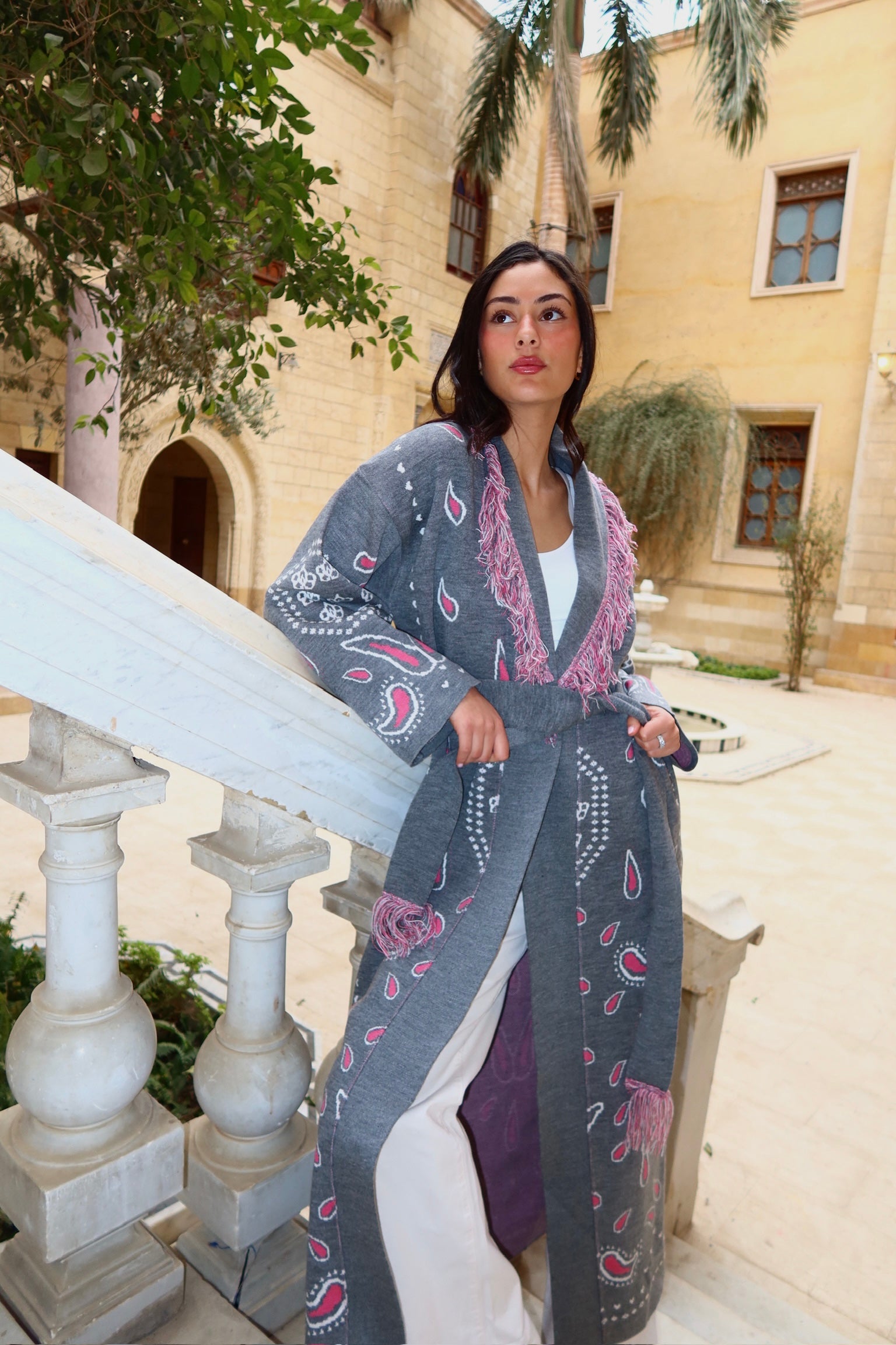 Gray Statement Knit Cardigan