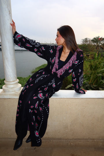 Black Statement Knit Cardigan