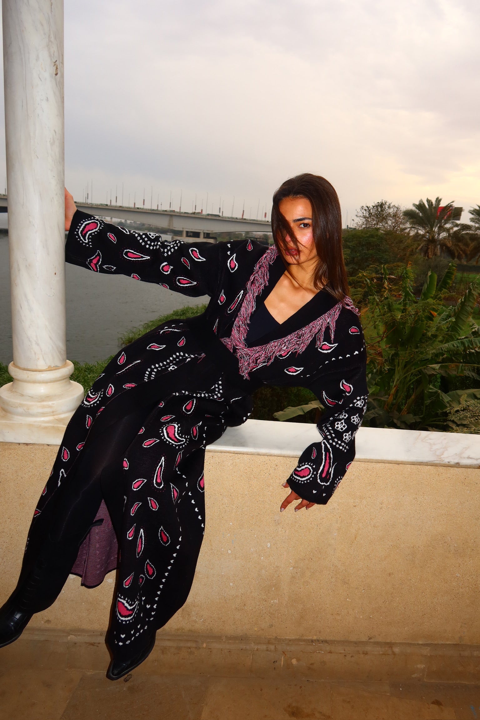 Black Statement Knit Cardigan