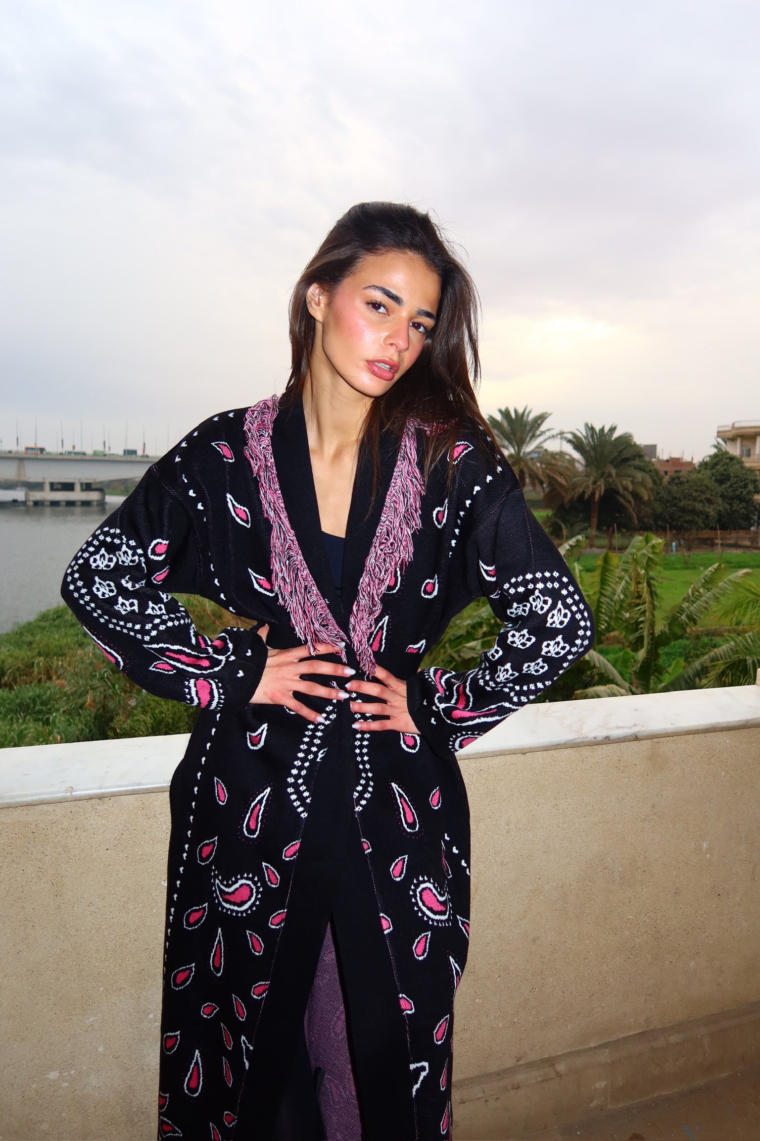 Black Statement Knit Cardigan