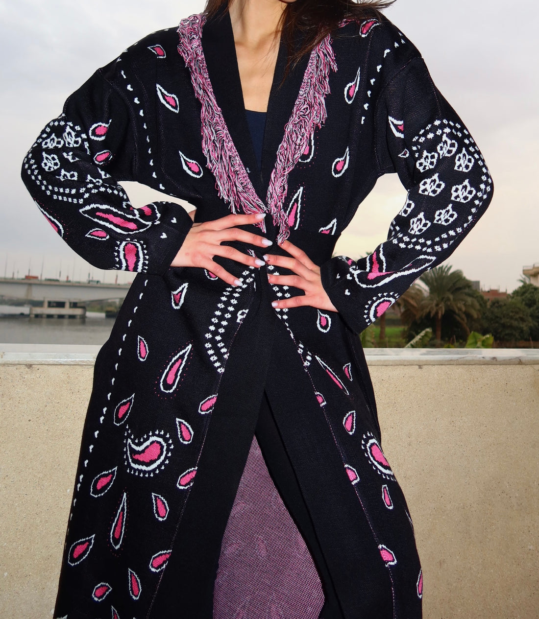 Black Statement Knit Cardigan