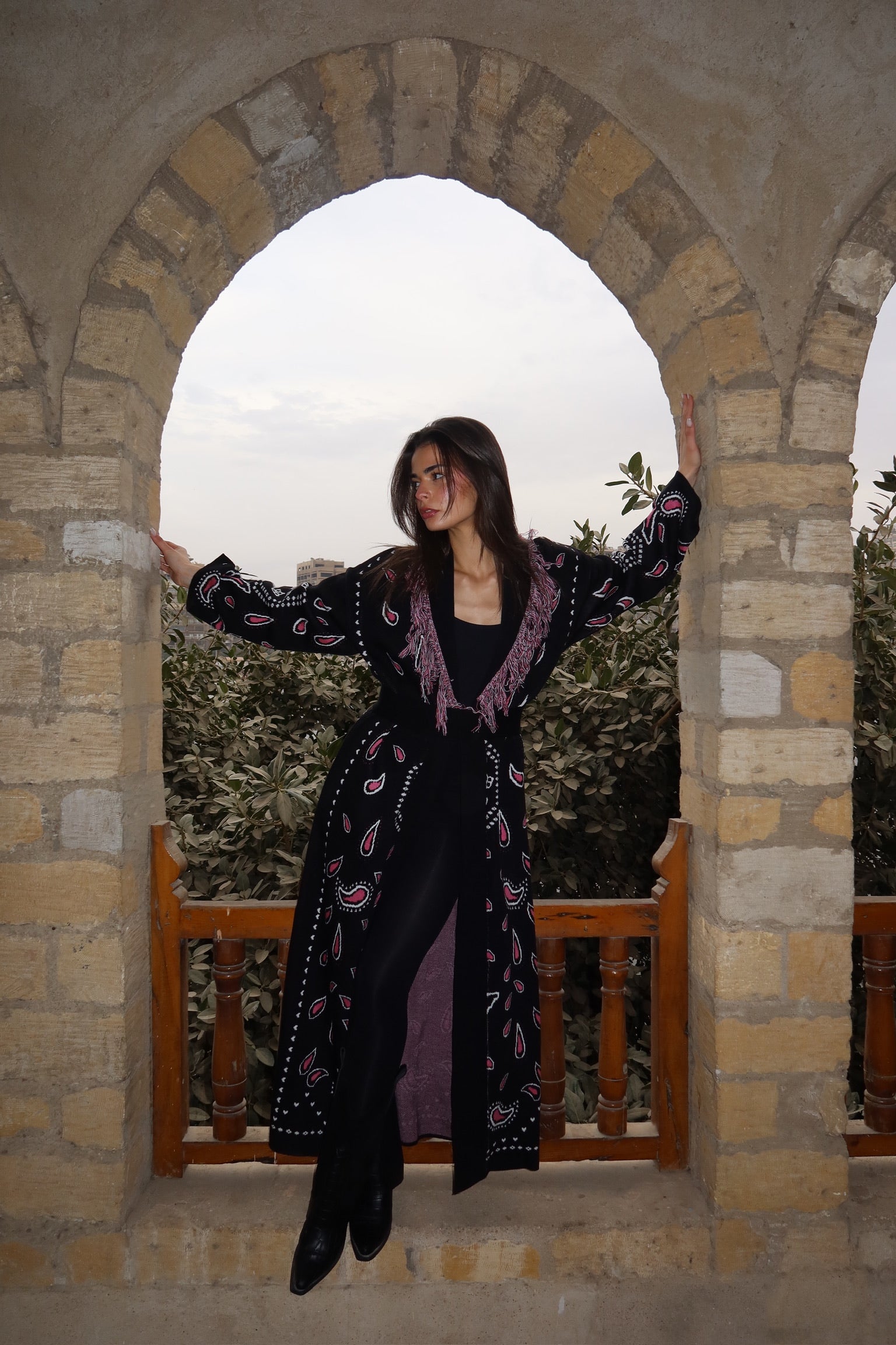 Black Statement Knit Cardigan