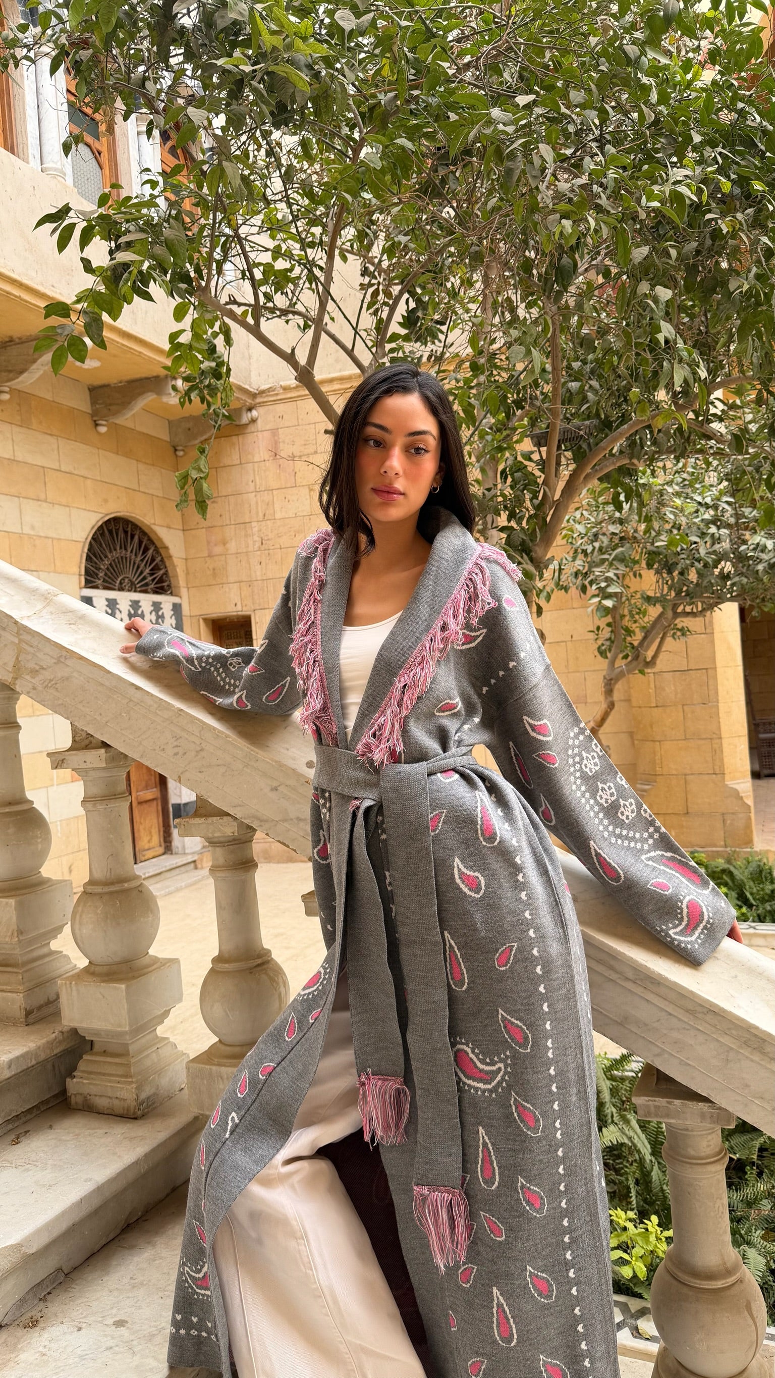 Gray Statement Knit Cardigan