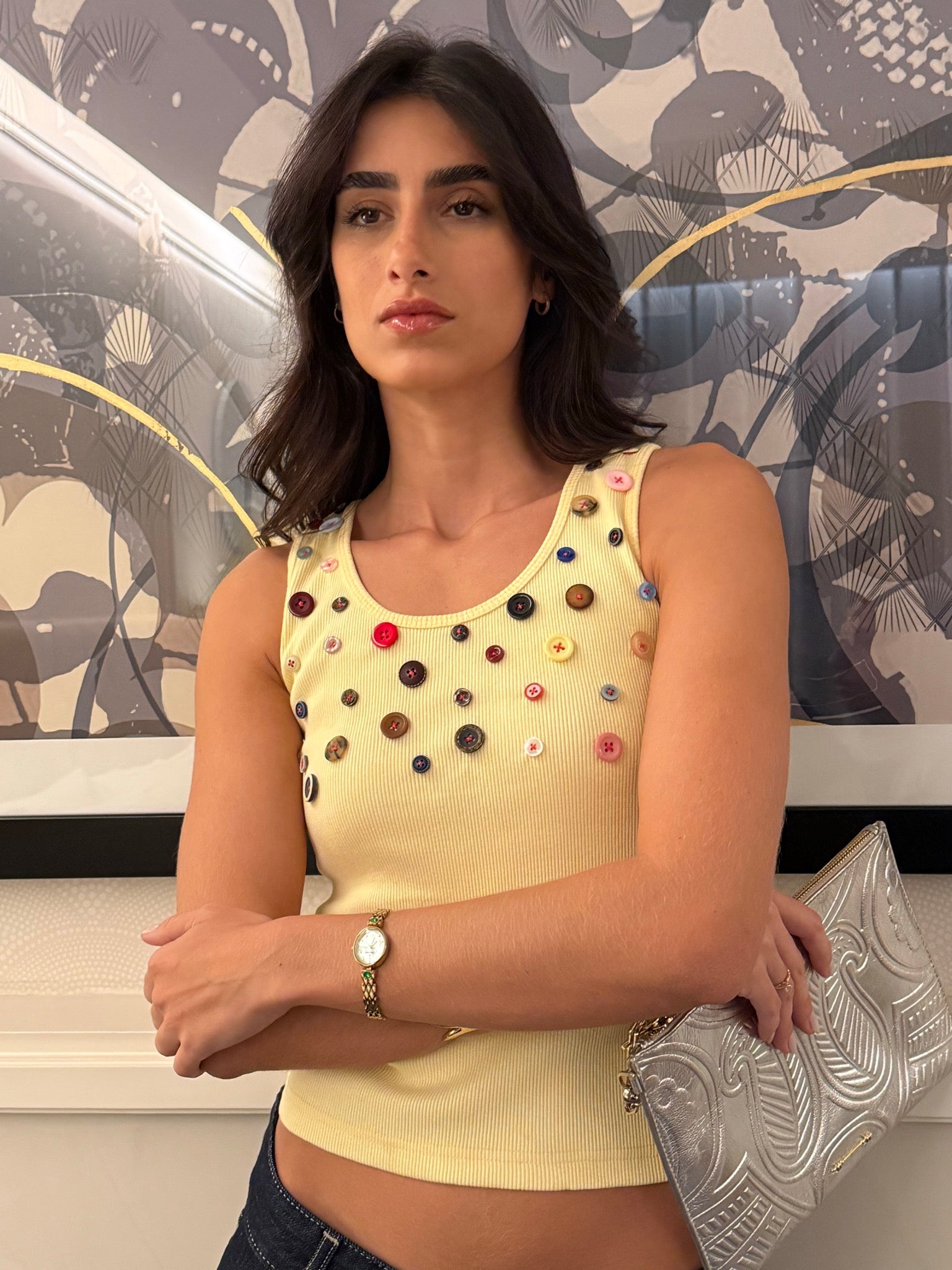 Button Embellished Top