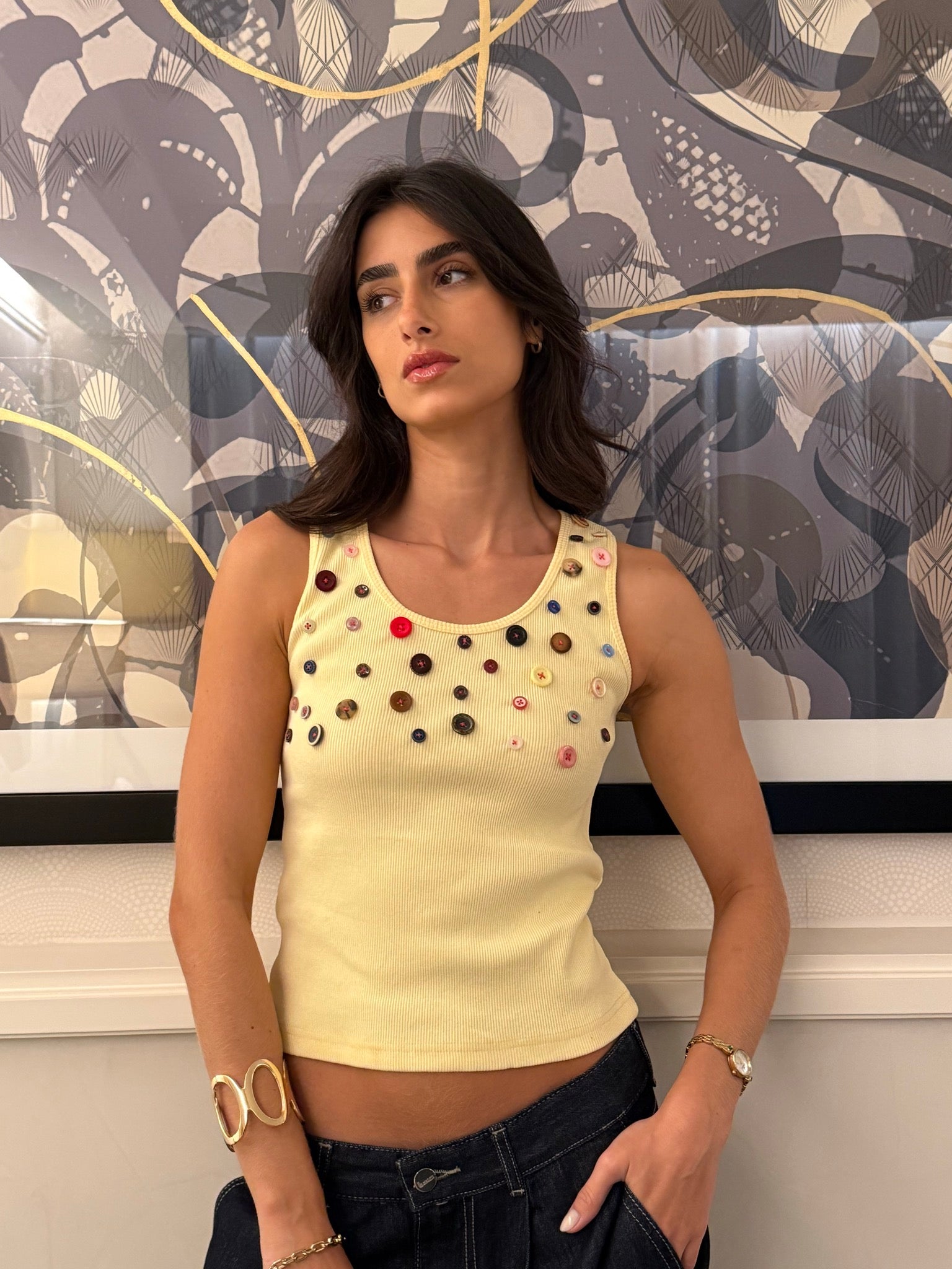 Button Embellished Top