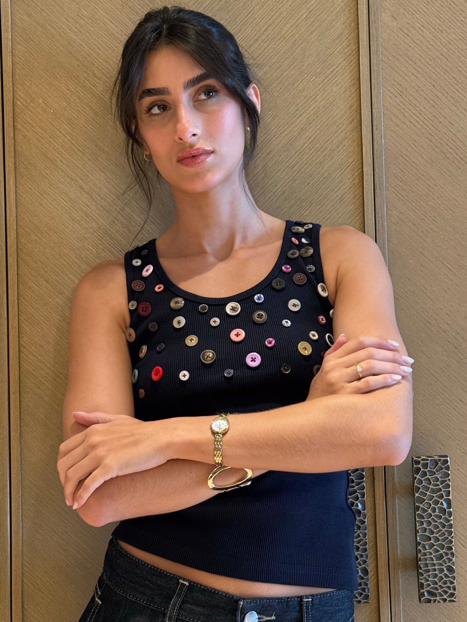 Button Embellished Top
