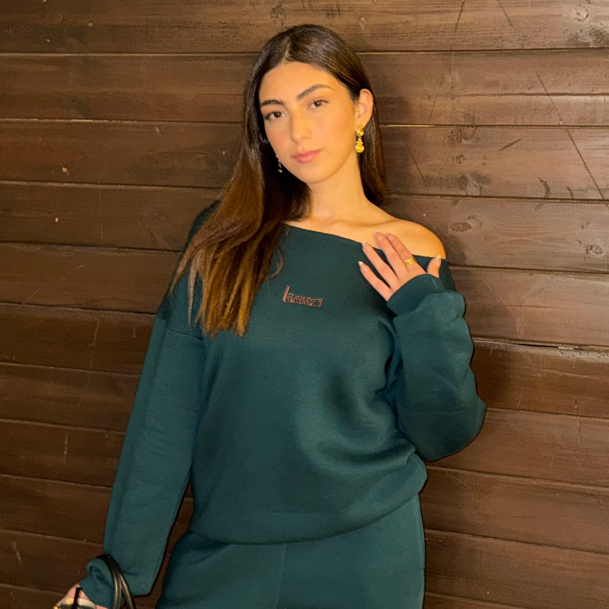 forest green wide leg