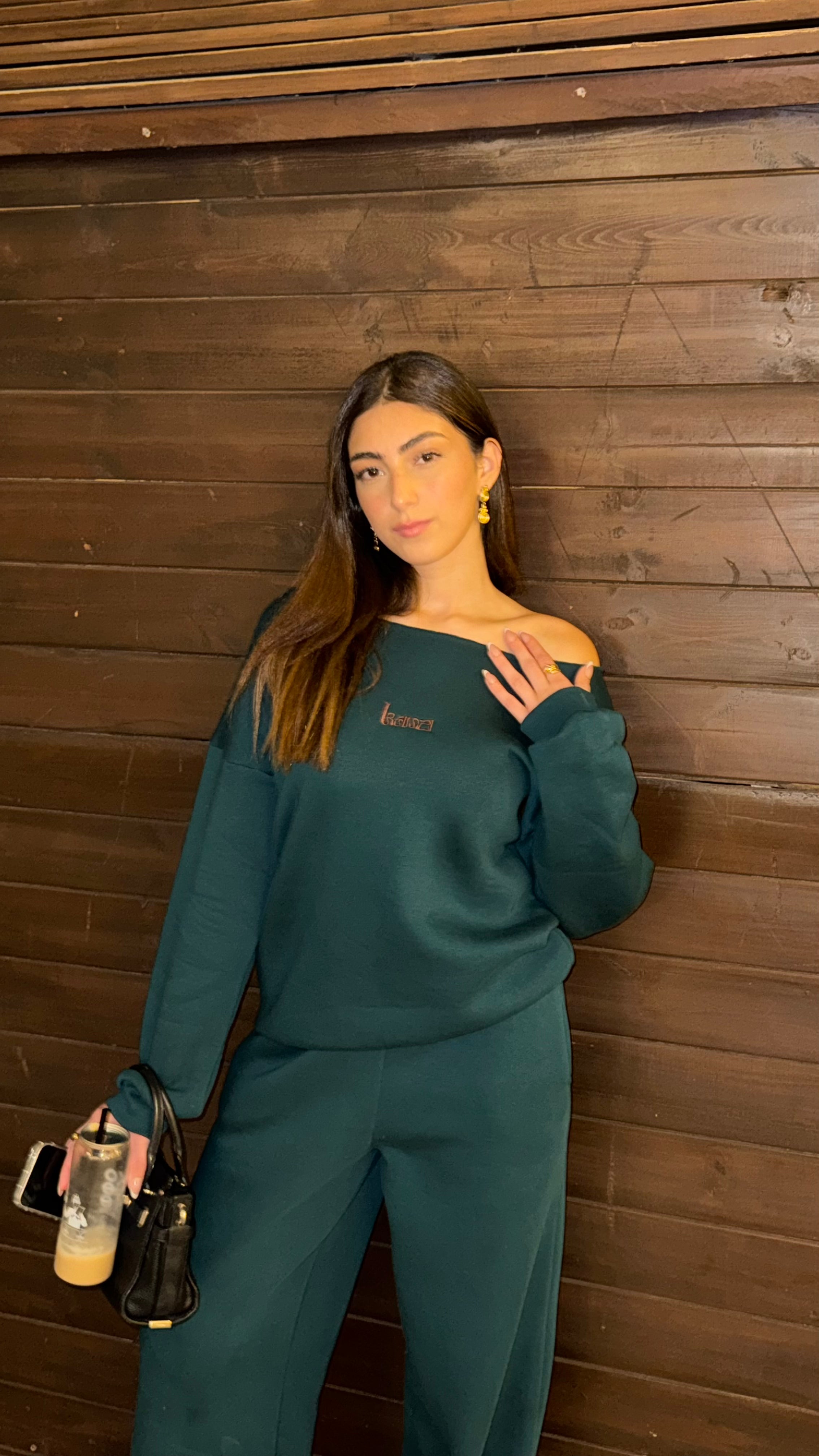 forest green wide leg