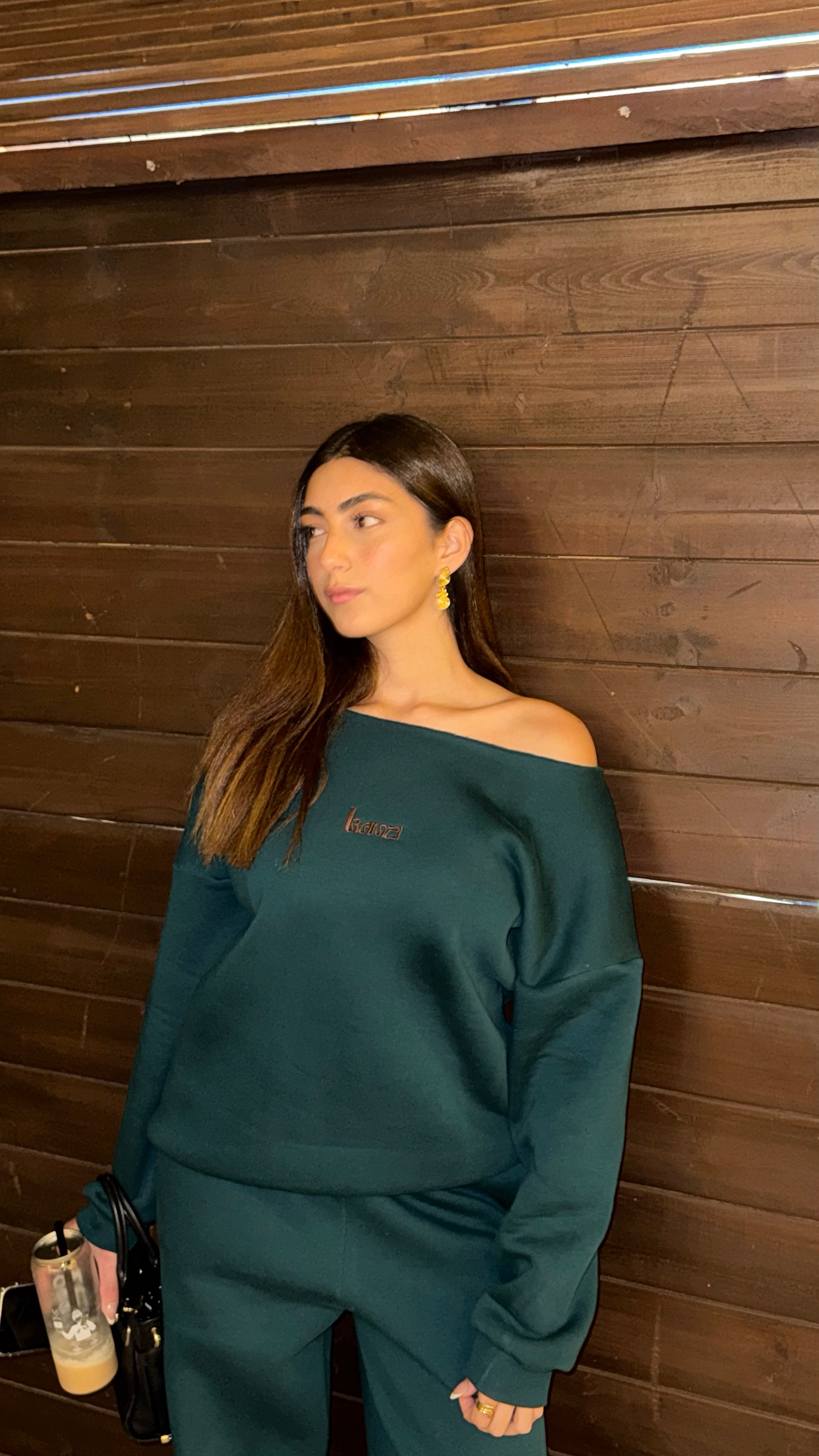 forest green wide leg