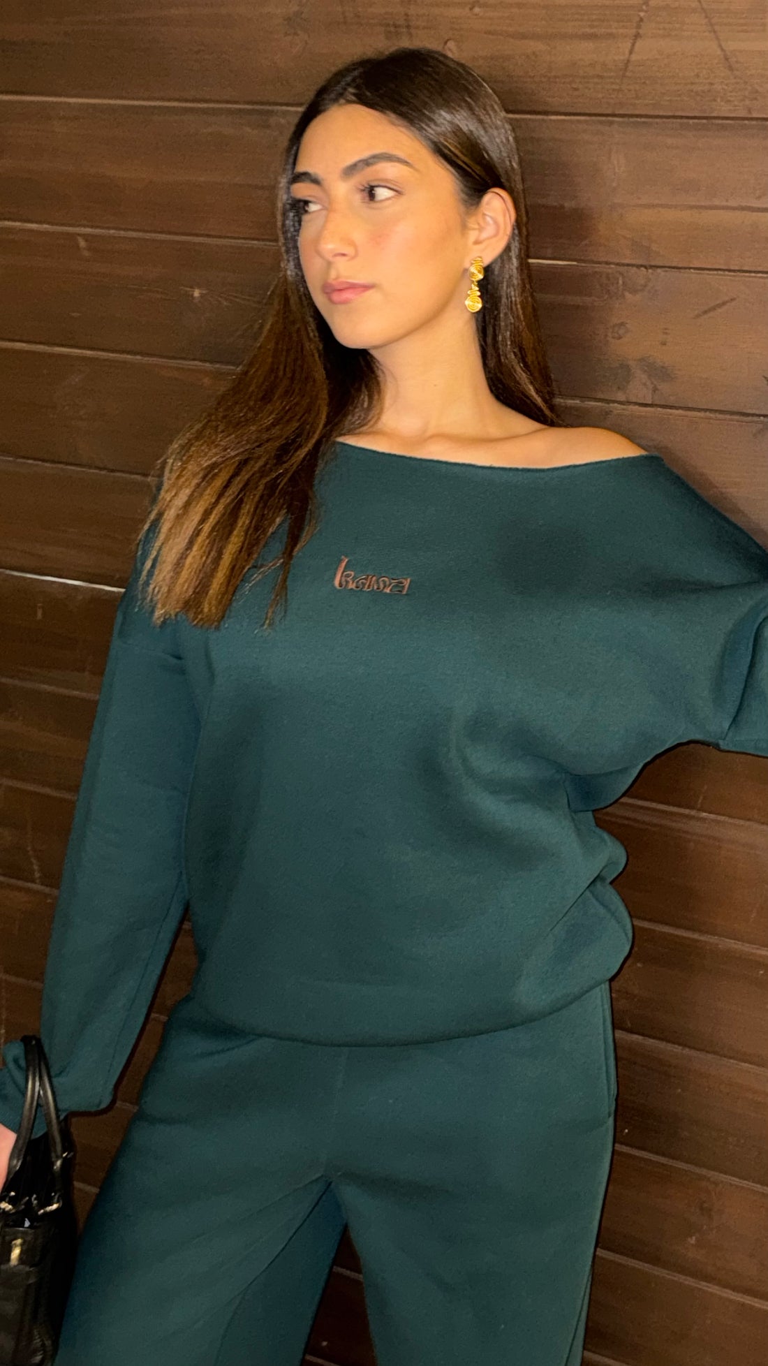forest green wide leg