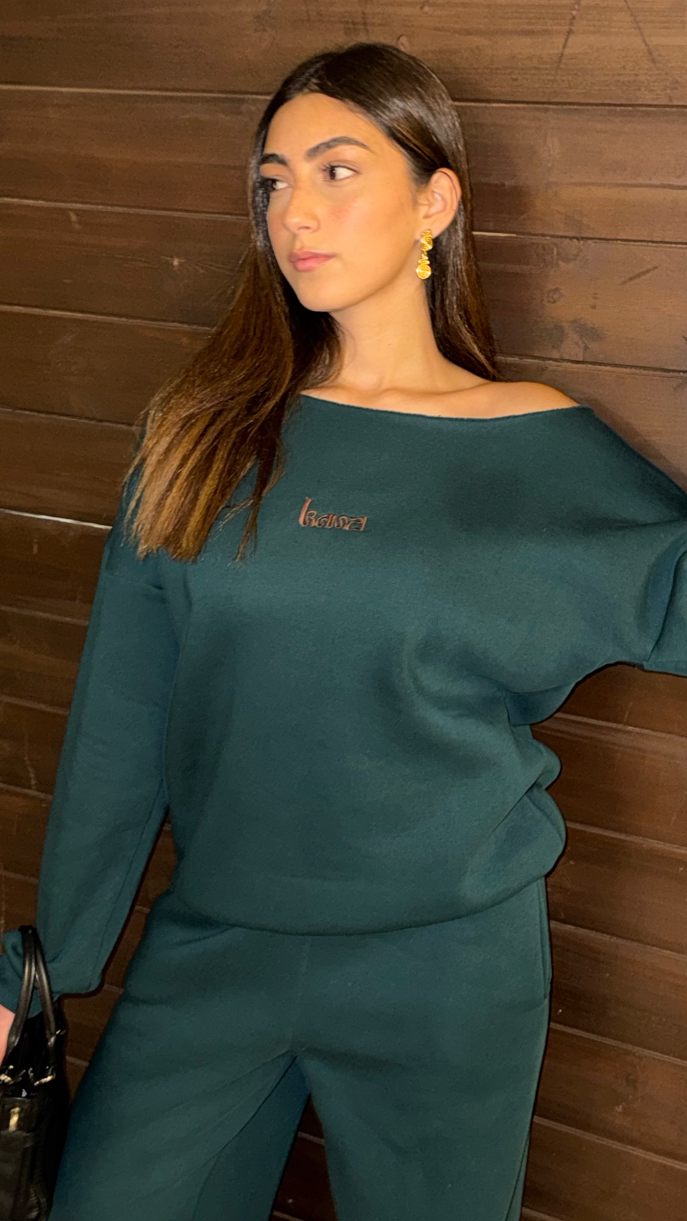 forest green wide leg