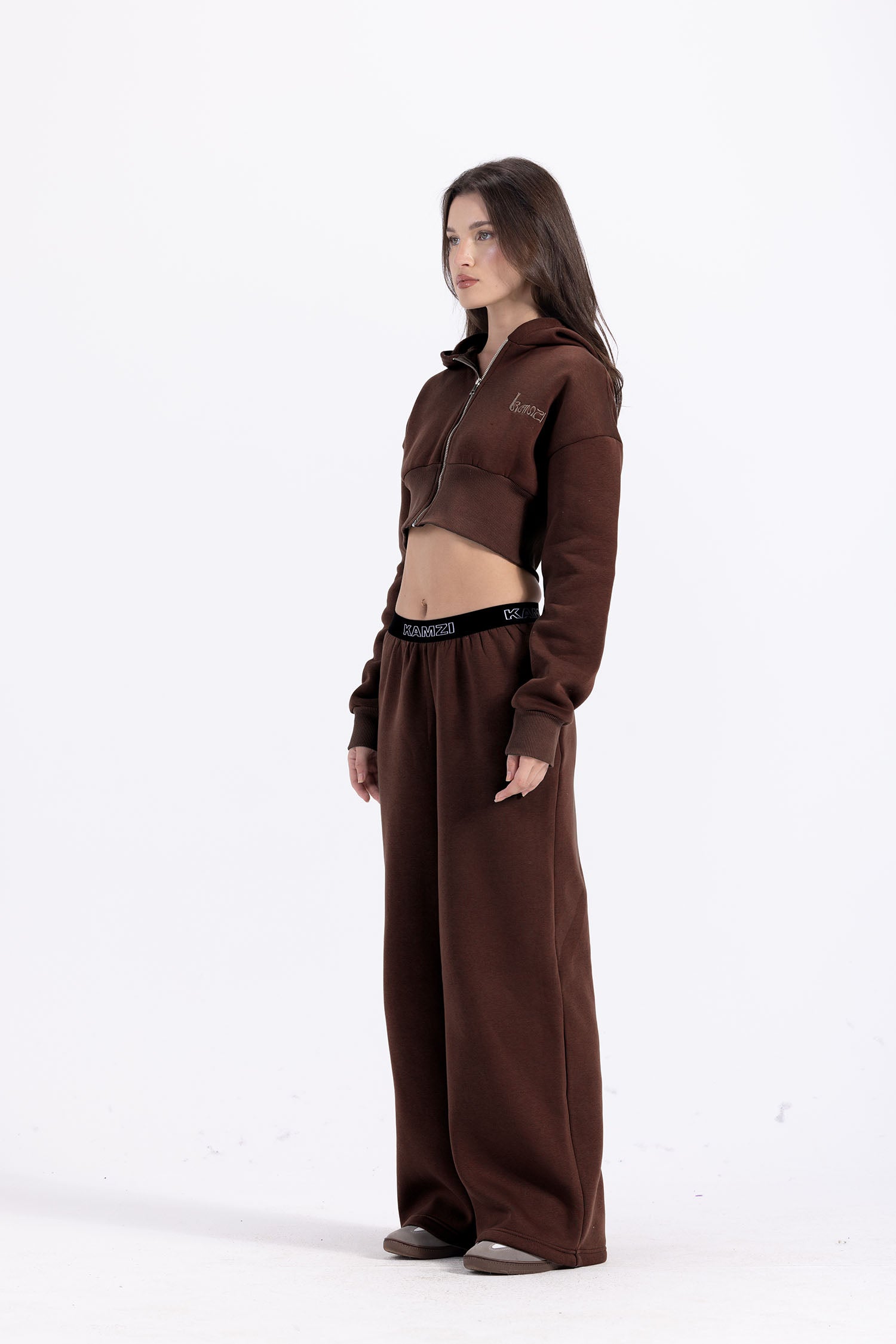 kamzi deep chocolate wide leg