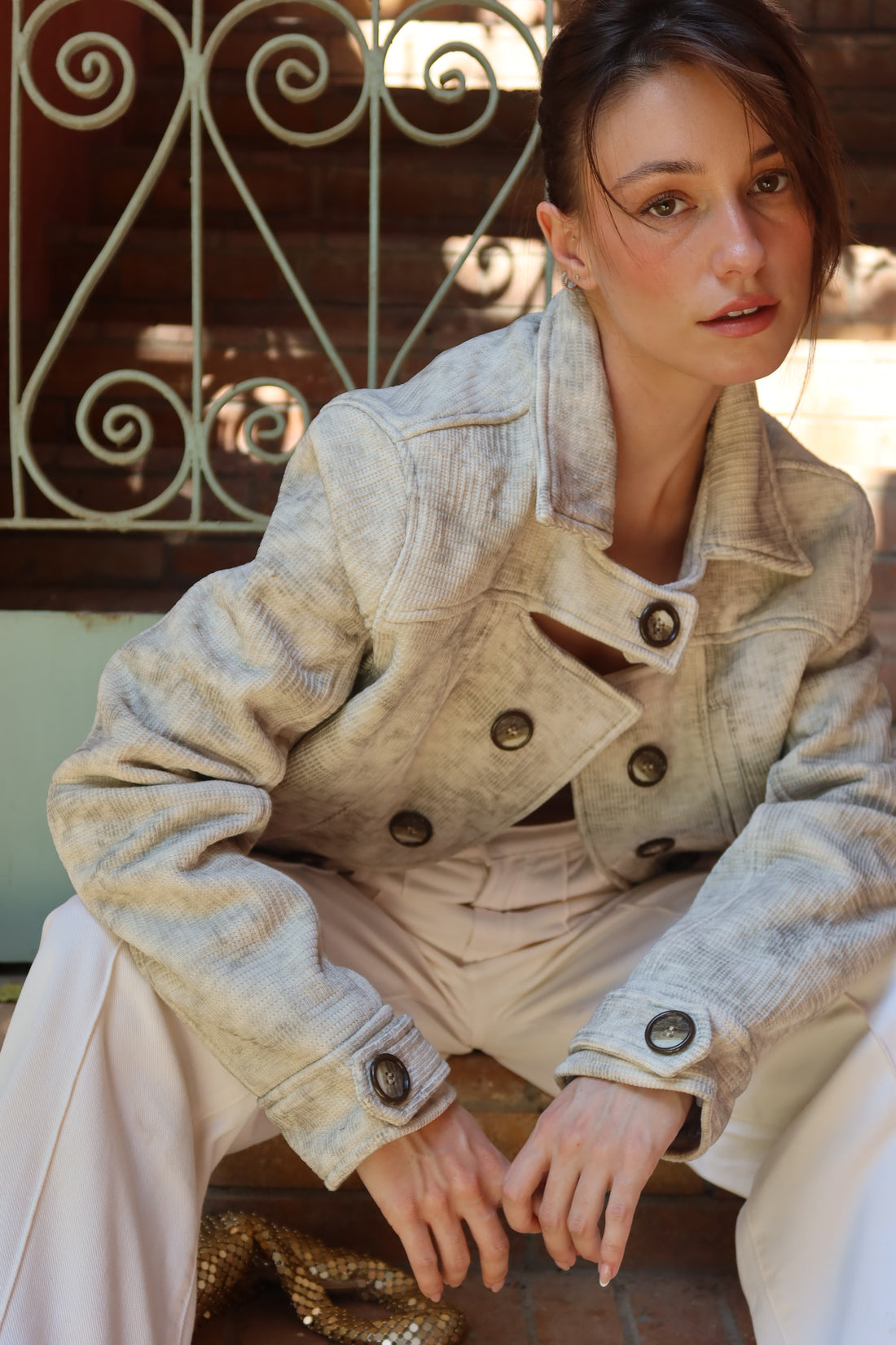 Leopard Pattern Cropped Jacket