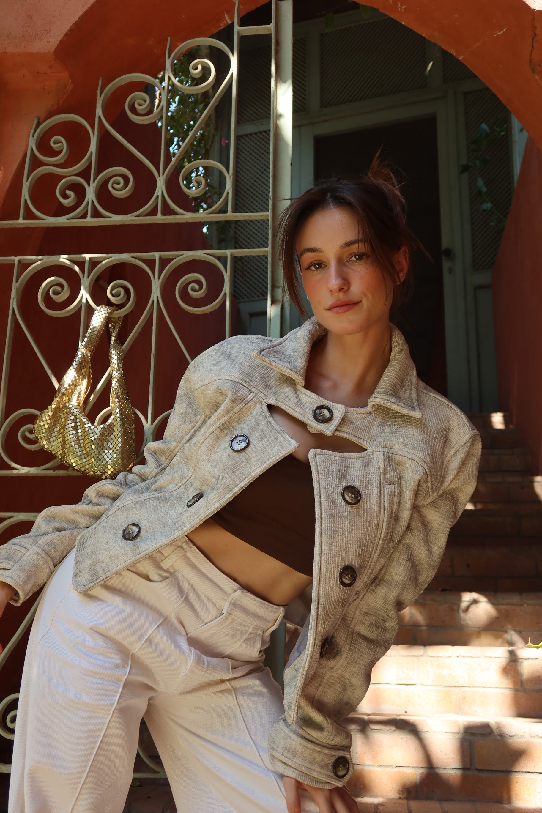 Leopard Pattern Cropped Jacket