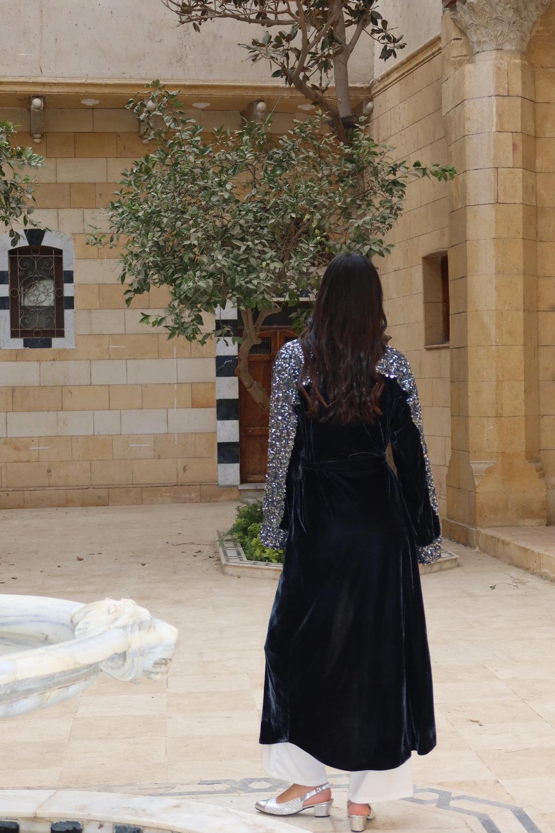 Grey Dawn Velvet Kaftan