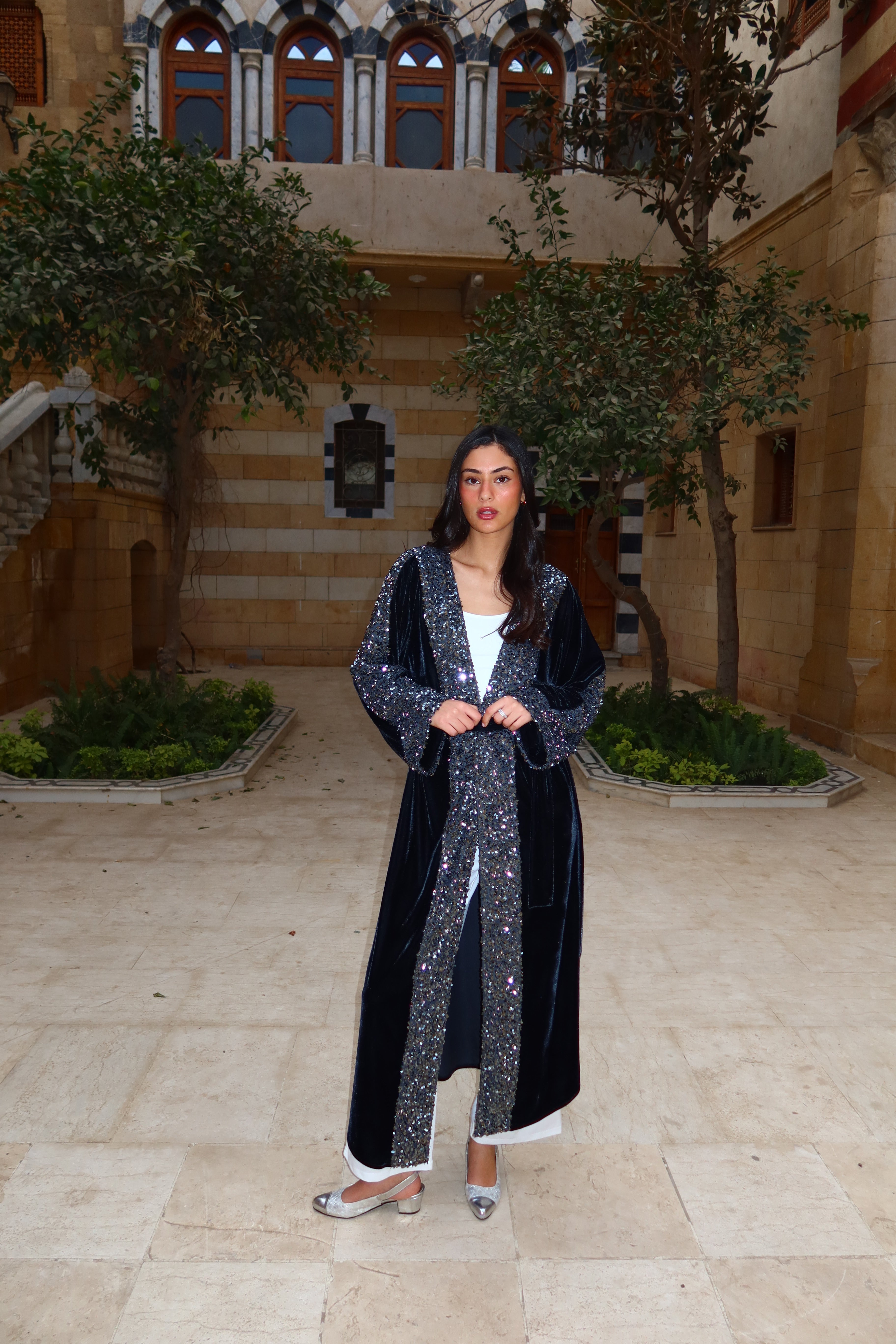 Grey Dawn Velvet Kaftan