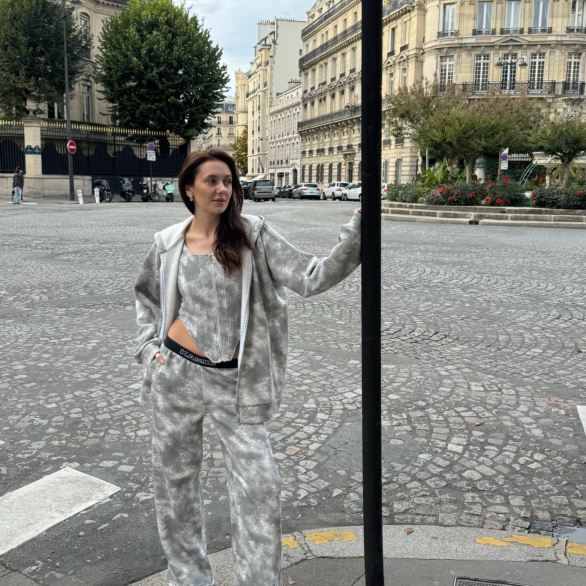 grey tie dye jacket