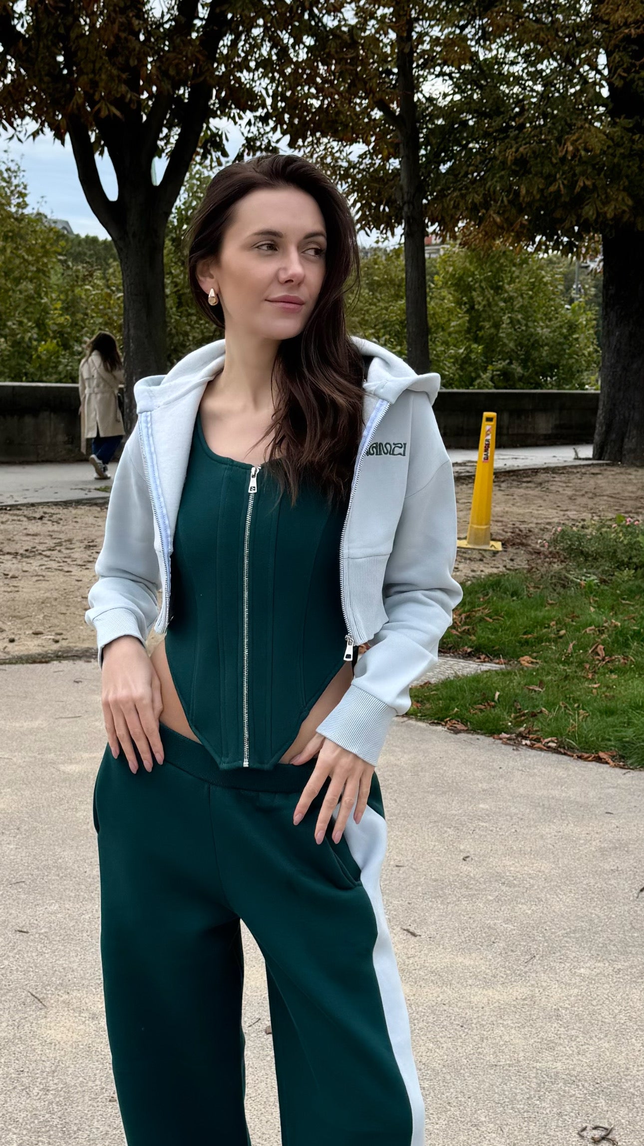 emerald cropped jacket