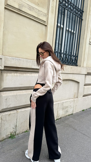black x peanut cropped jacket