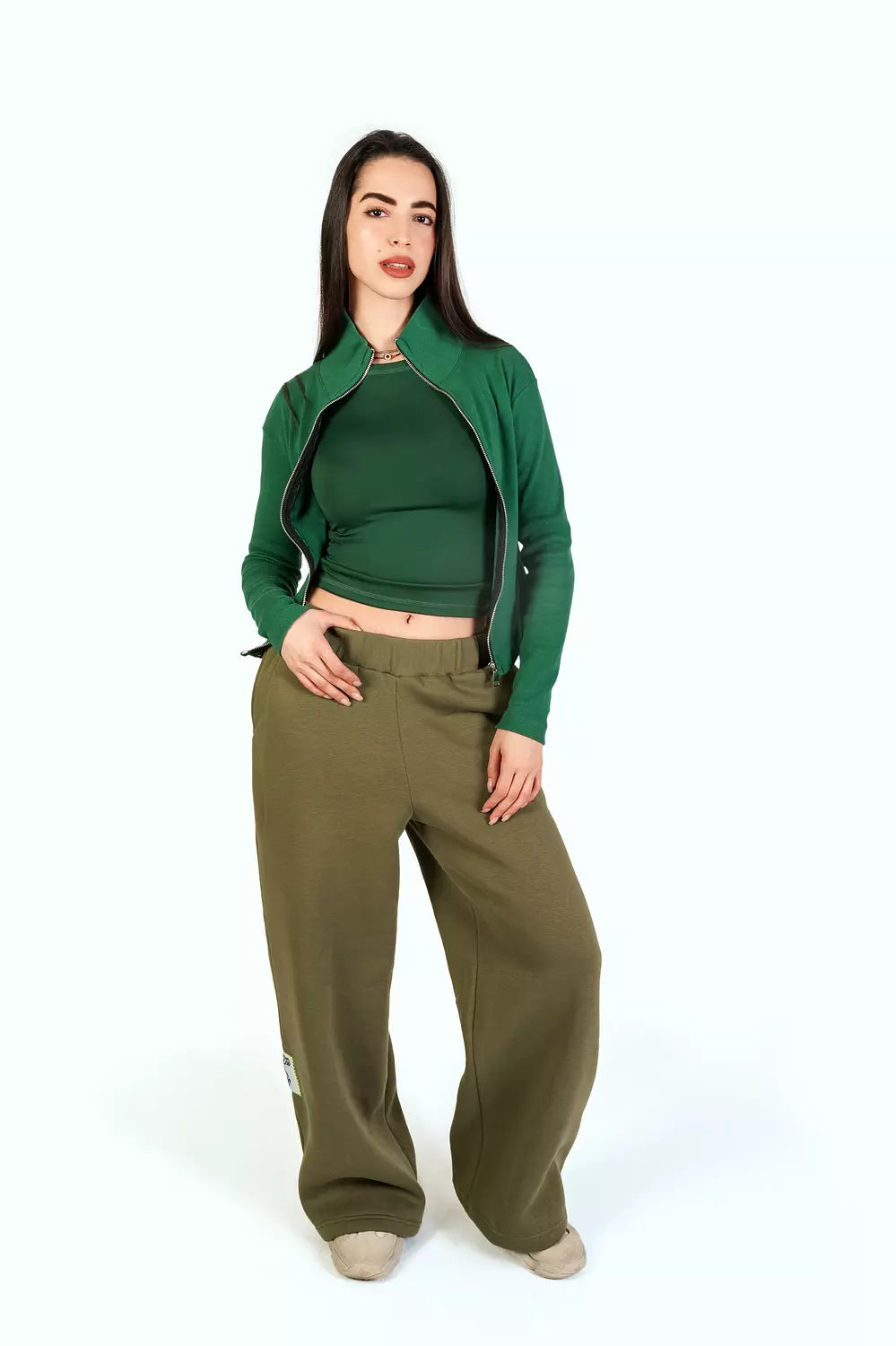 olive wide leg sweatpants