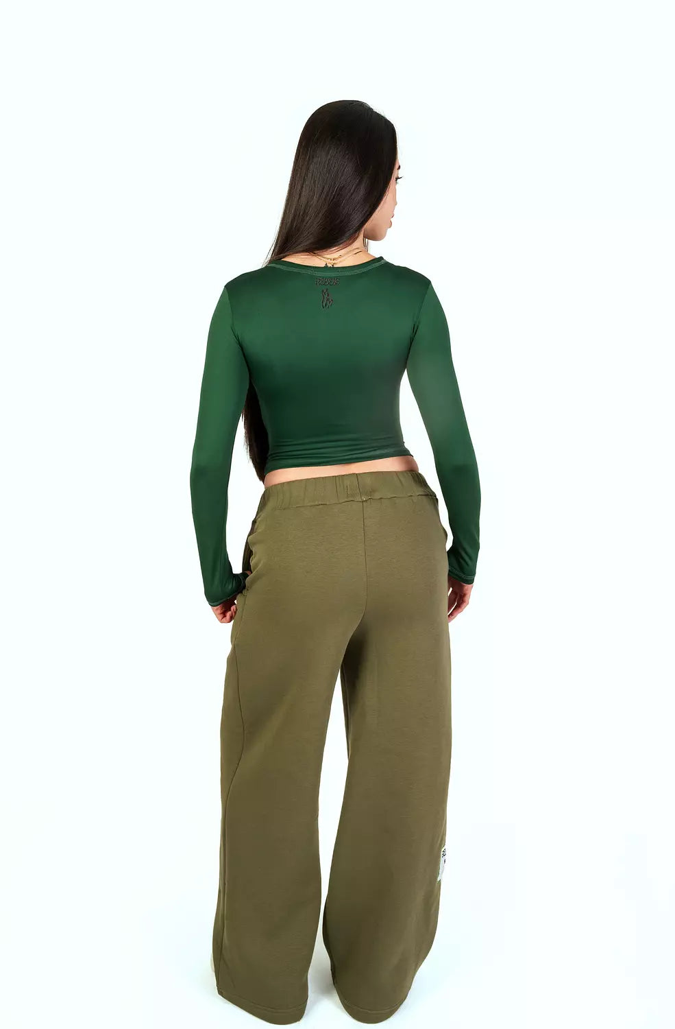 olive wide leg sweatpants