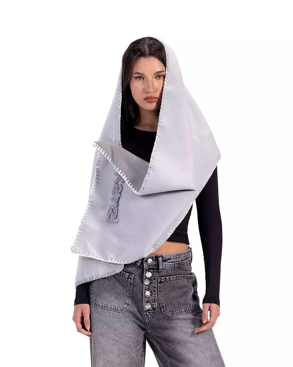 space grey woven scarf
