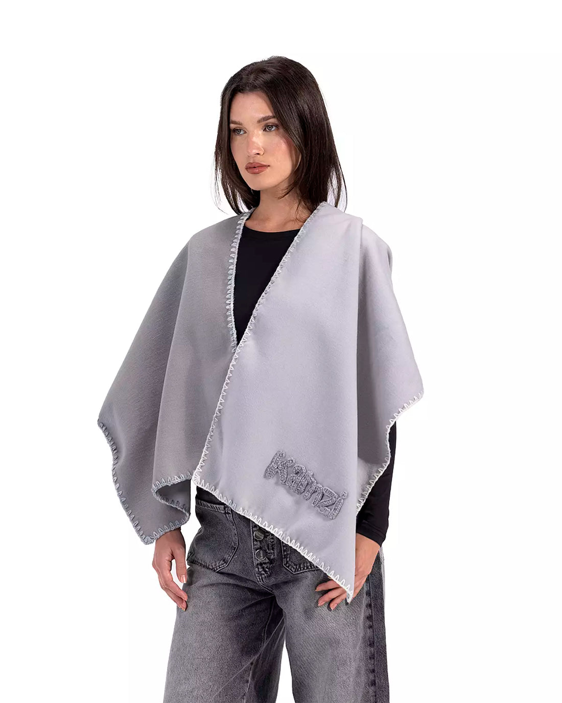 space grey woven scarf