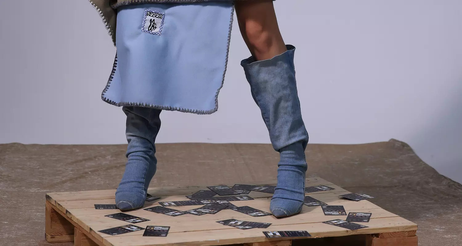 baby blue woven scarf