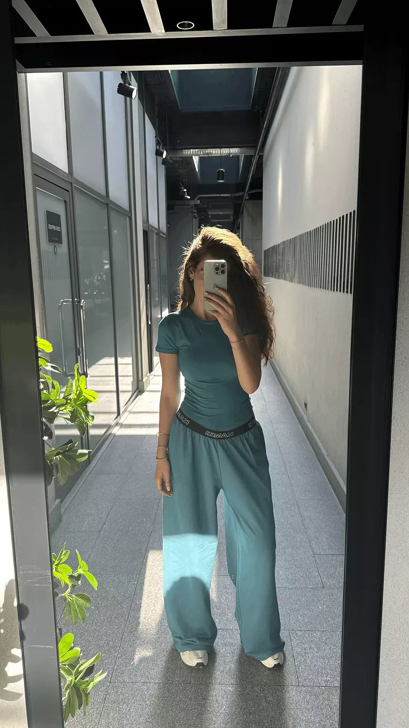 oriental blue sculpting top