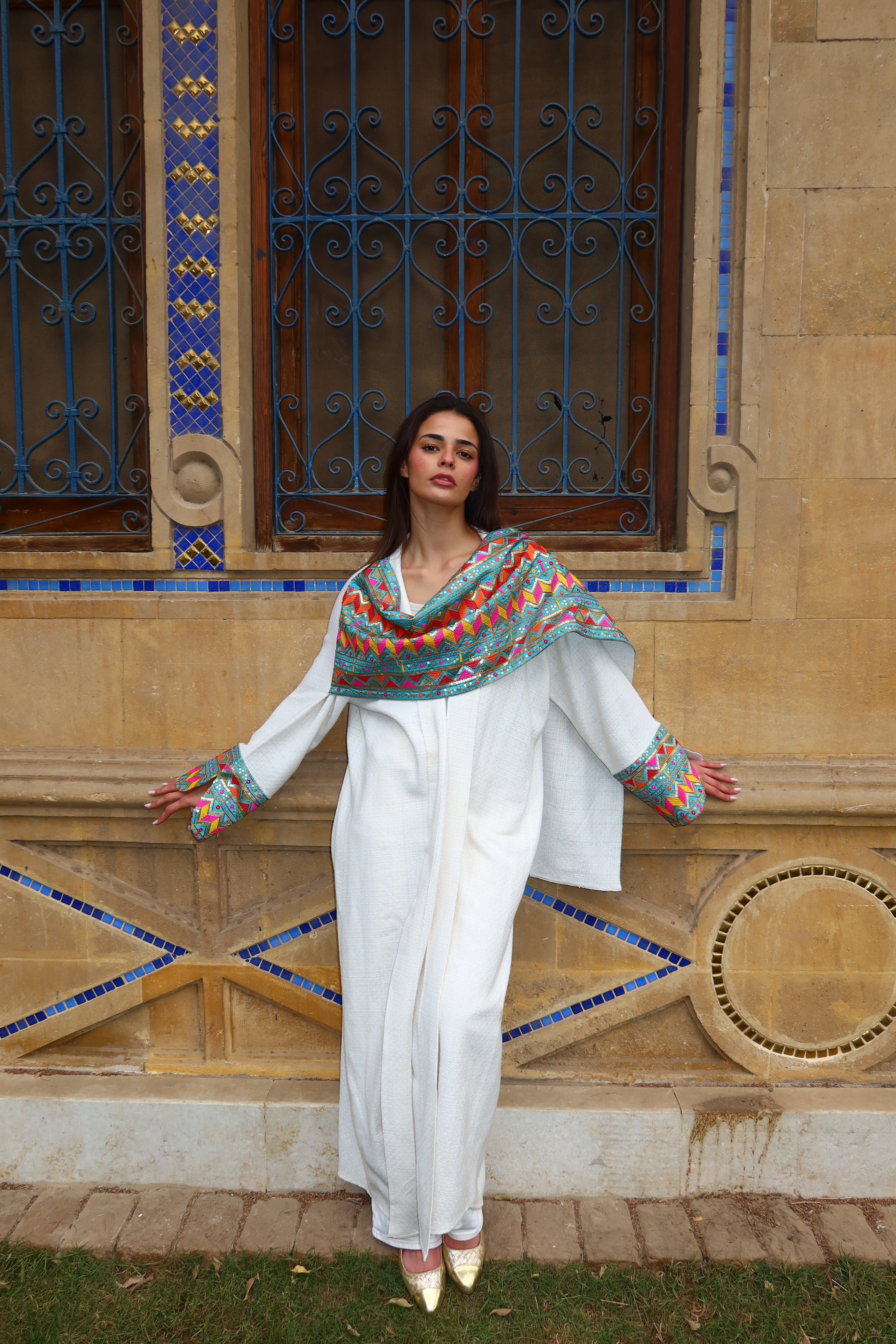 ivort draped kaftan