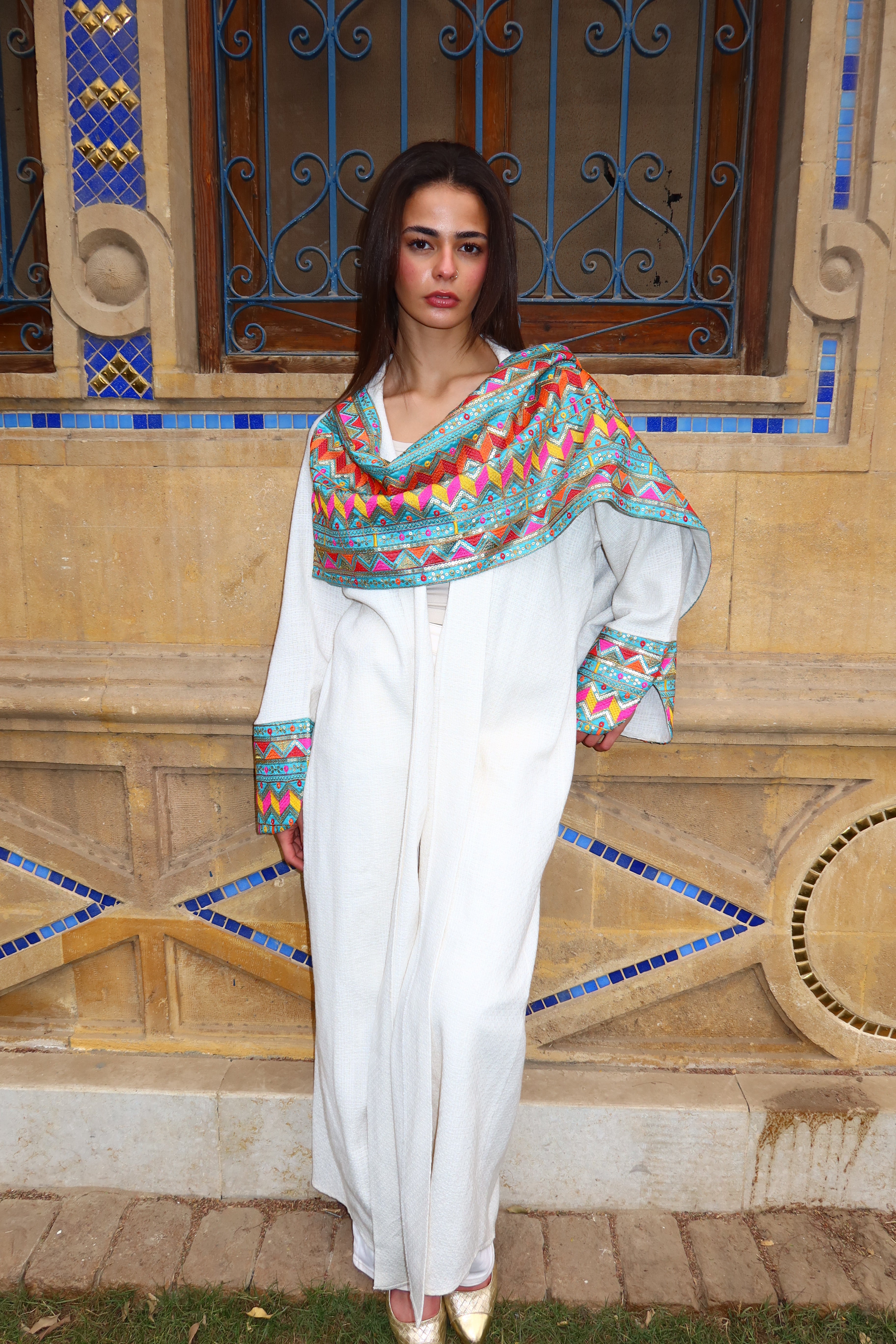 ivort draped kaftan
