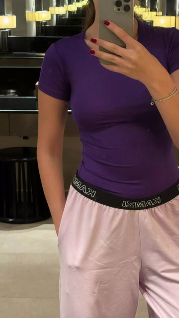 purple sculpting top