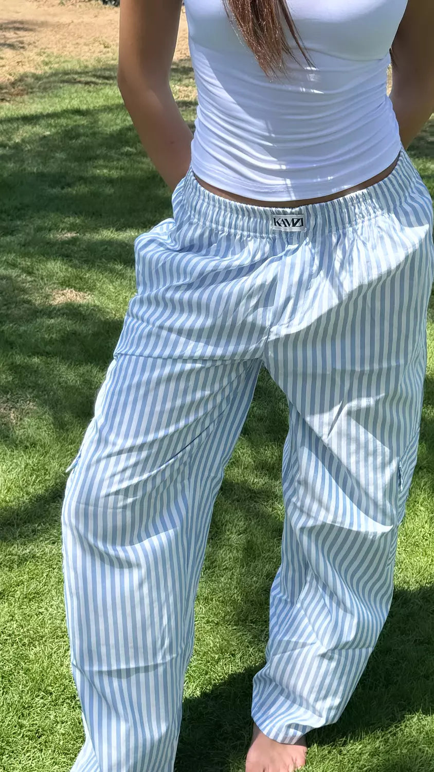 baby blue striped pants