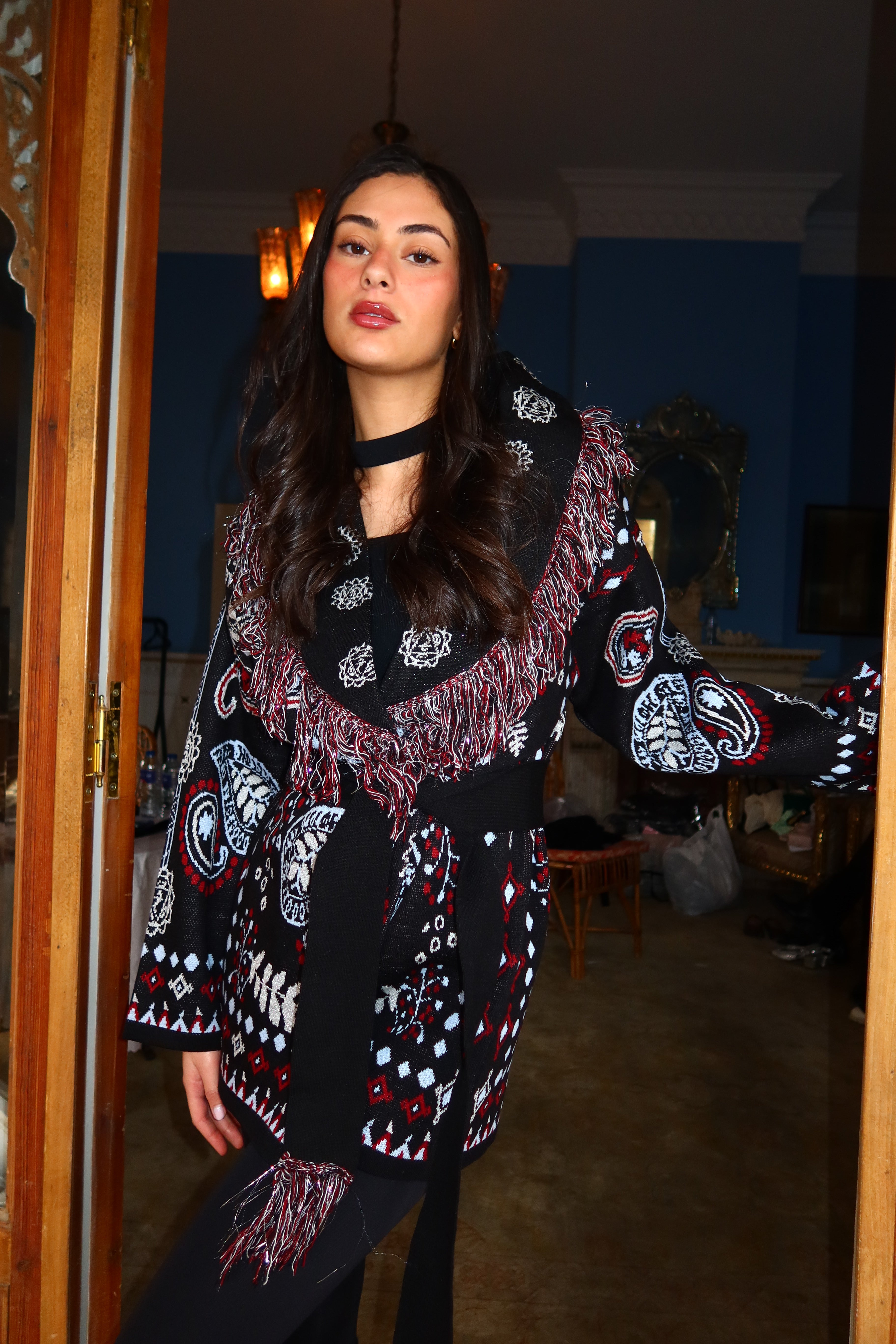 Black Aurora Knit Cardigan