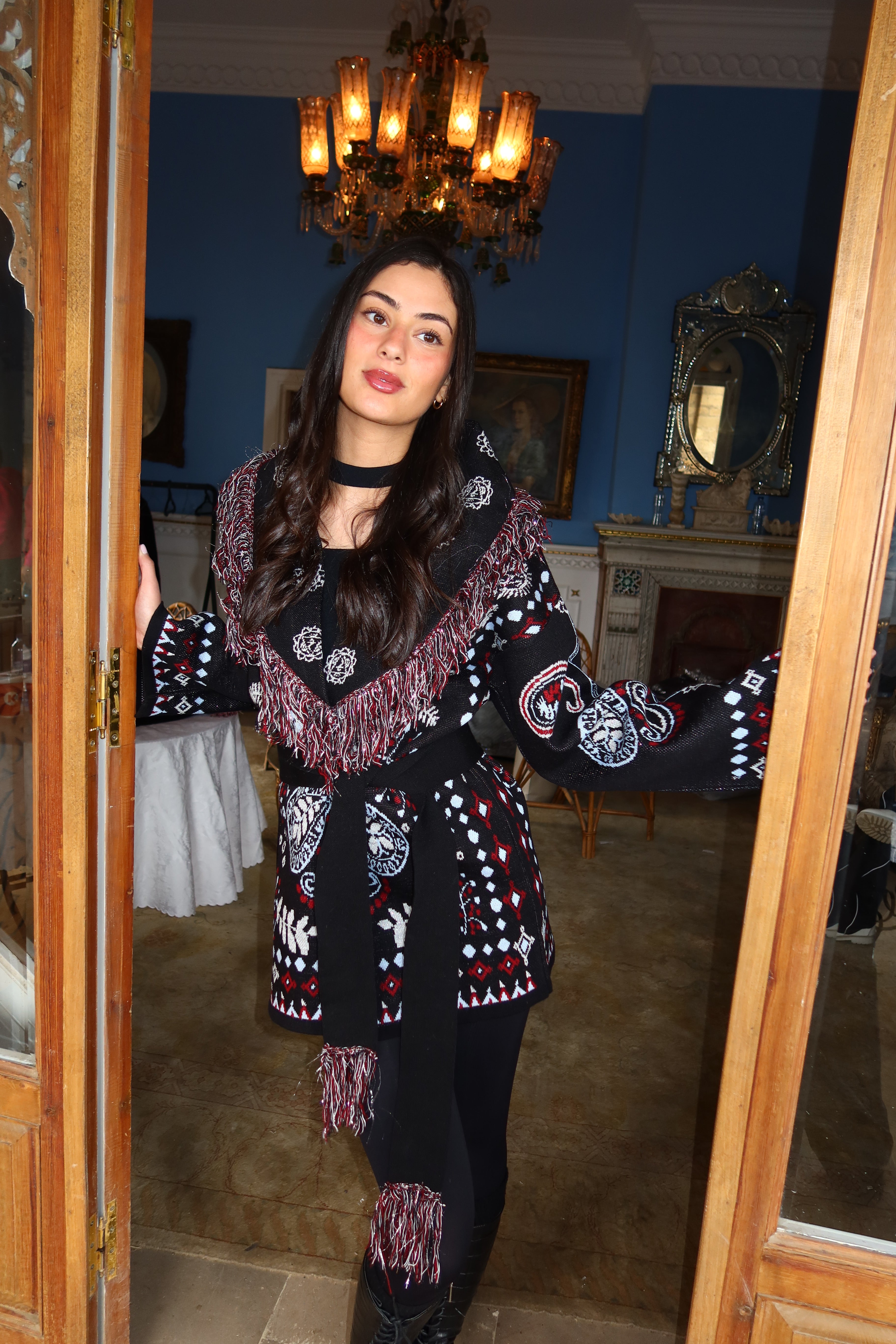 Black Aurora Knit Cardigan