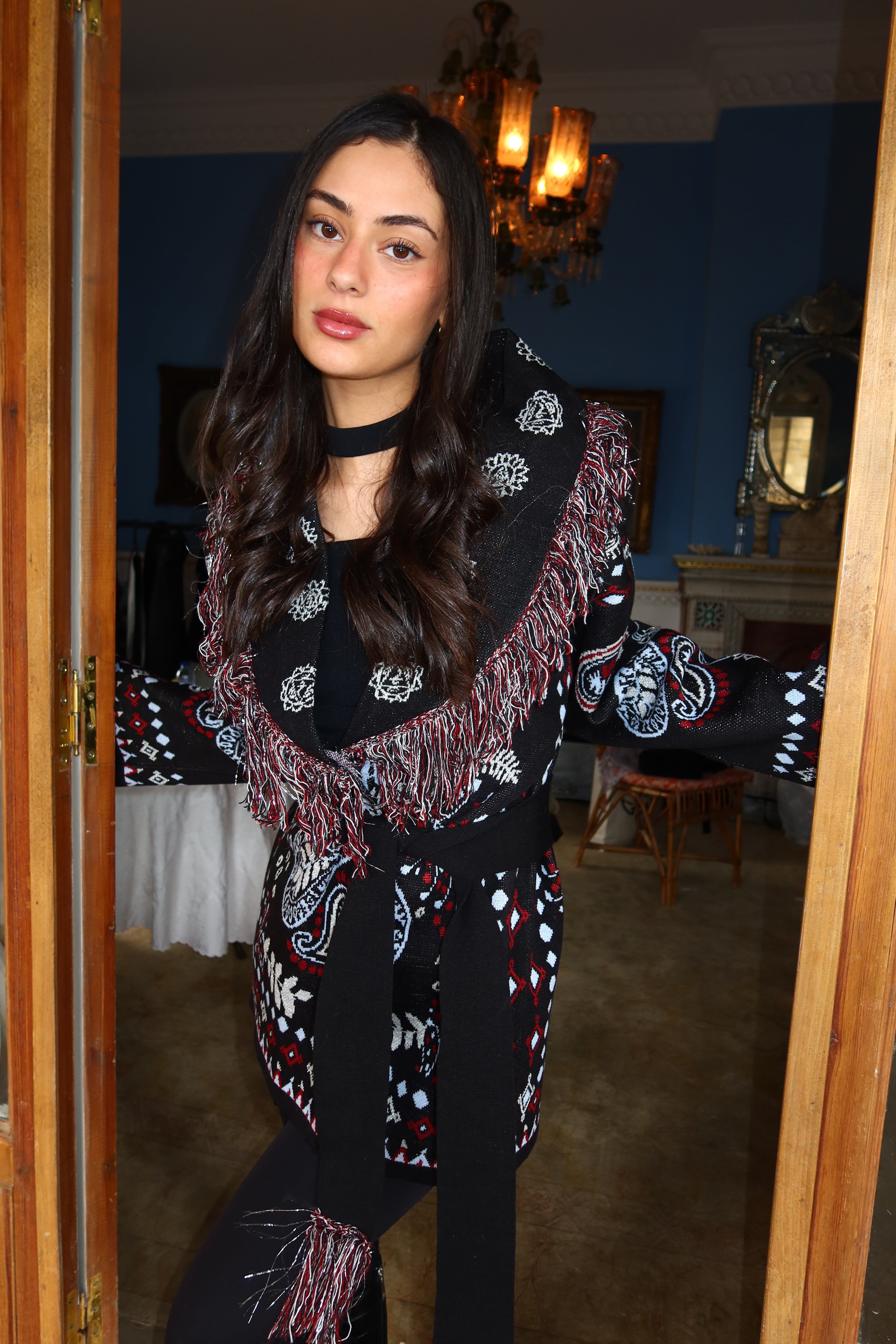 Black Aurora Knit Cardigan